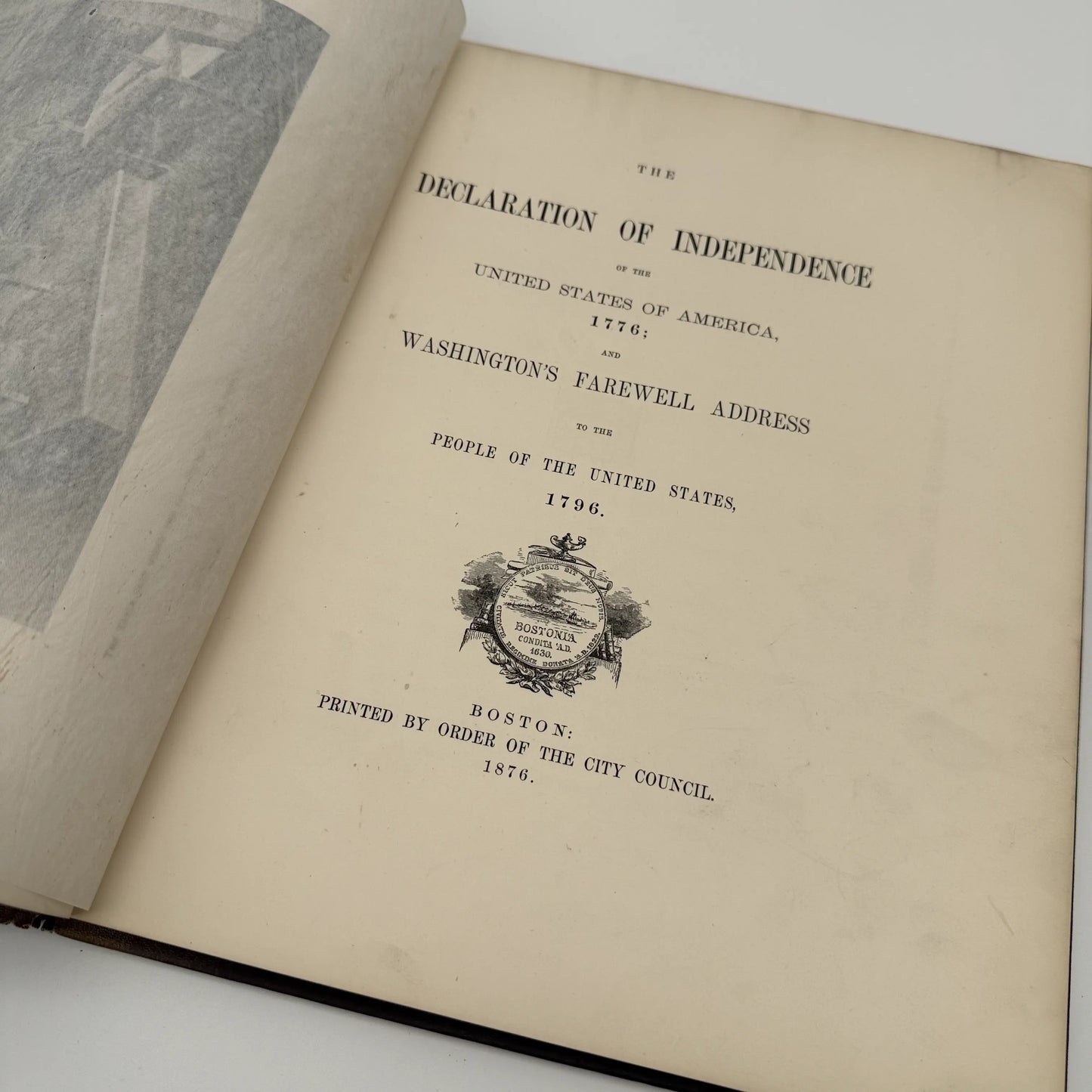 "Declaration Of Independence & Washington's Farewell Address" — 1876 — Gilt Presentation Volume for the Centennial