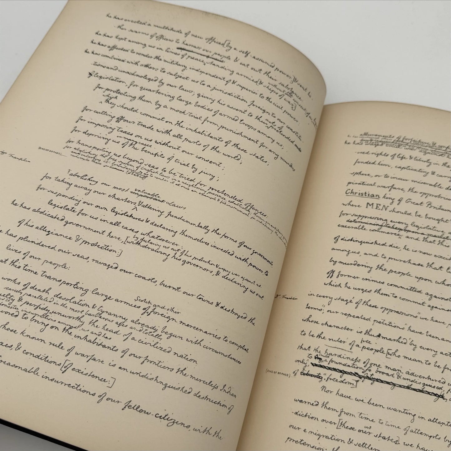"Declaration Of Independence & Washington's Farewell Address" — 1876 — Gilt Presentation Volume for the Centennial