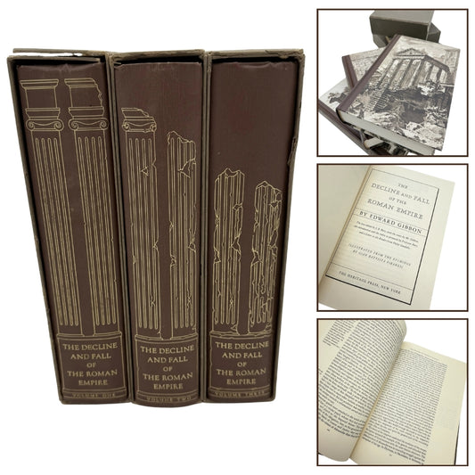 "The Decline and Fall of the Roman Empire" by Edward Gibbon — Three volume Heritage Press edition — 1946