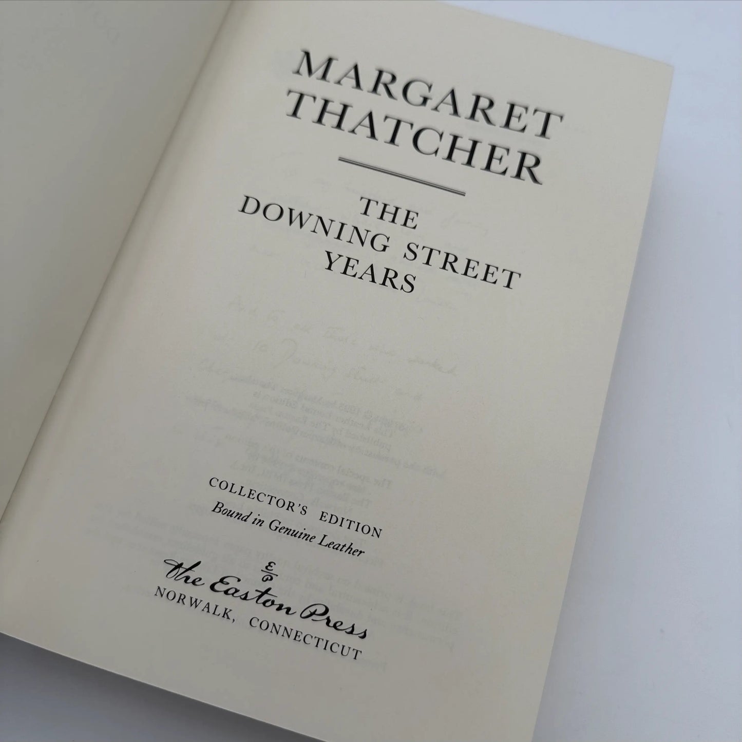 "The Downing Street Years" by Margaret Thatcher — Signed — Easton Press