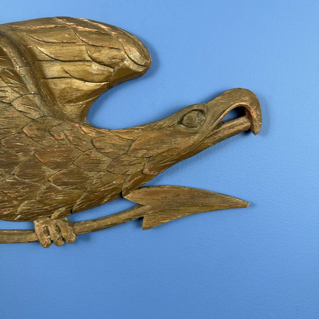 Carved American Eagle on Arrow — 22" wide