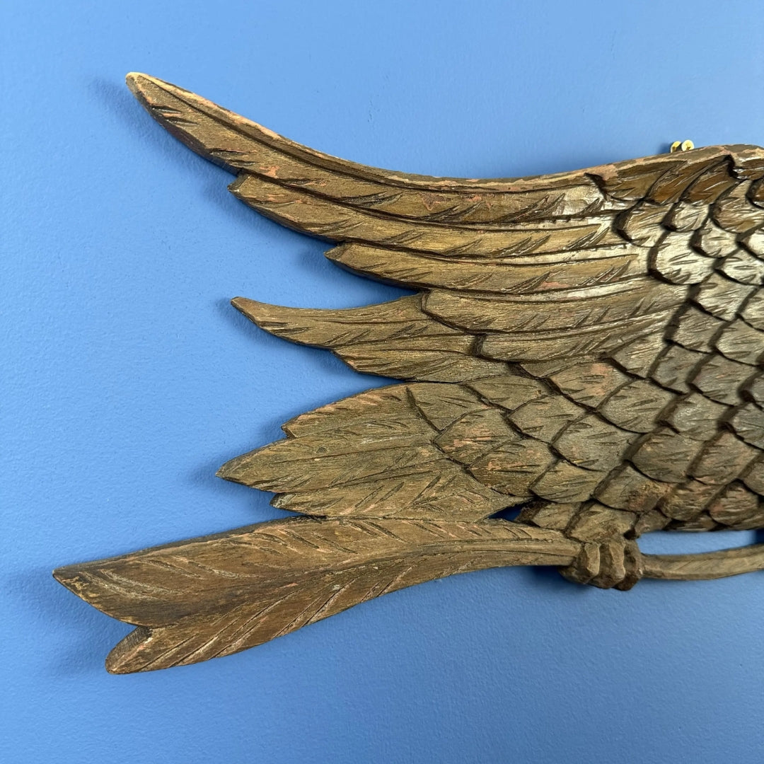 Carved American Eagle on Arrow — 22" wide