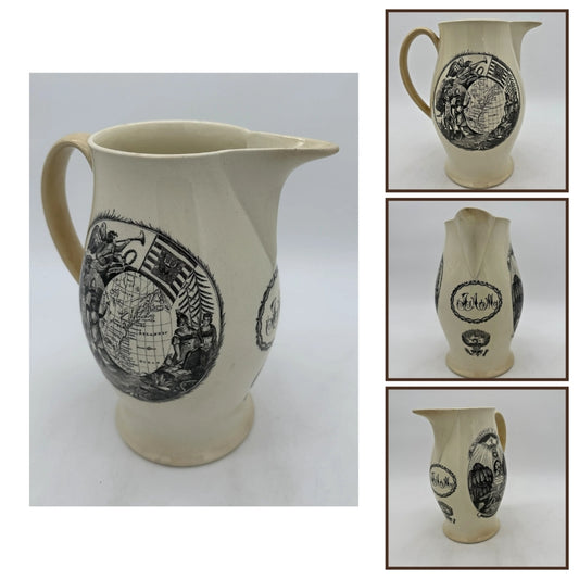 "Washington in Glory — America in Tears" Creamware Pitcher c. 1790