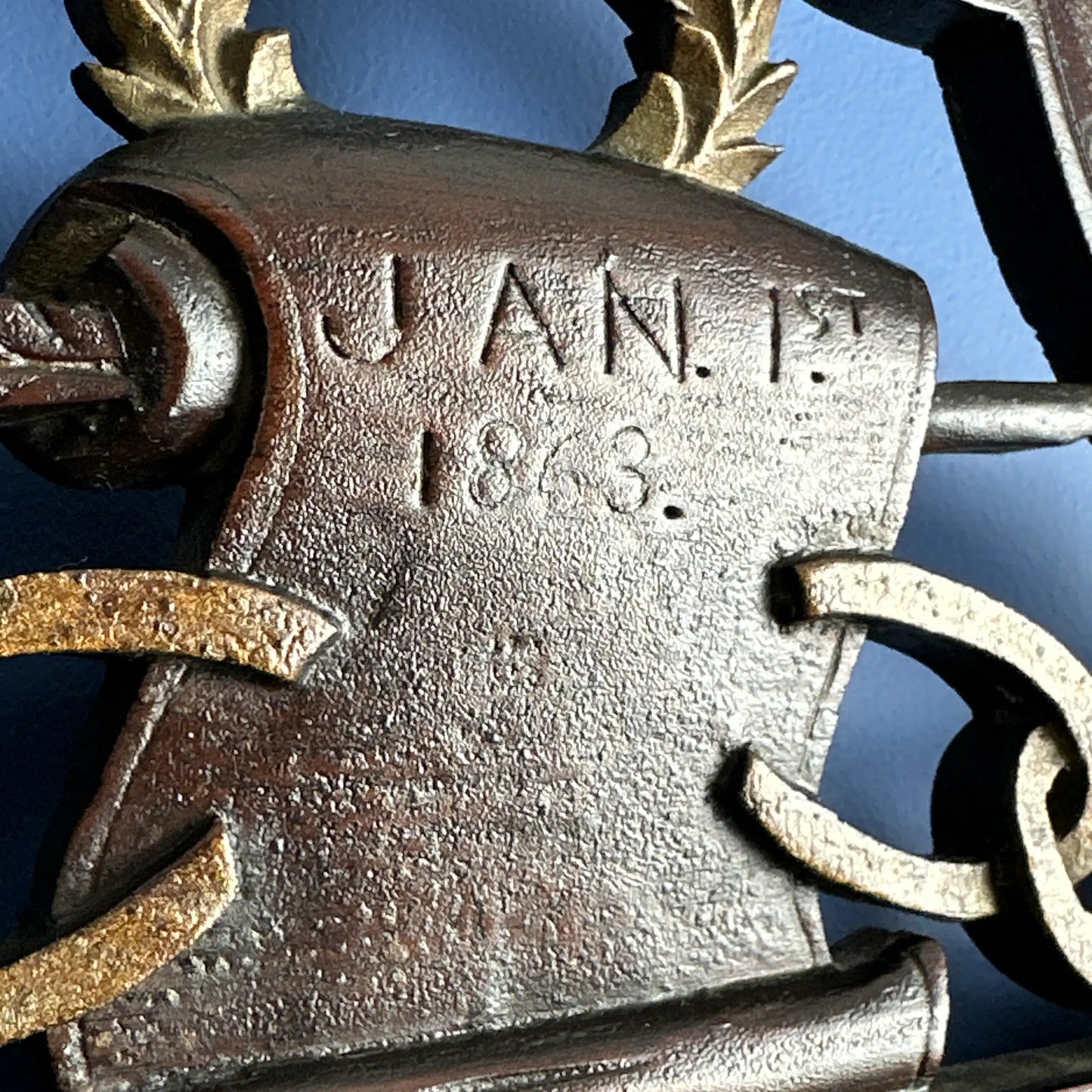 Carved Black Walnut mirror celebrating the Emancipation Proclamation — John Haley Bellamy