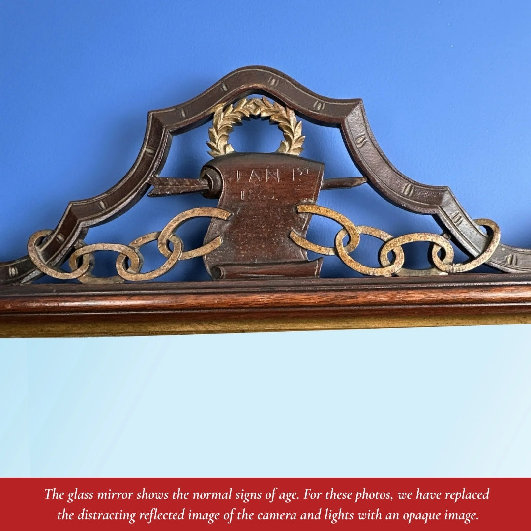 Carved Black Walnut mirror celebrating the Emancipation Proclamation — John Haley Bellamy