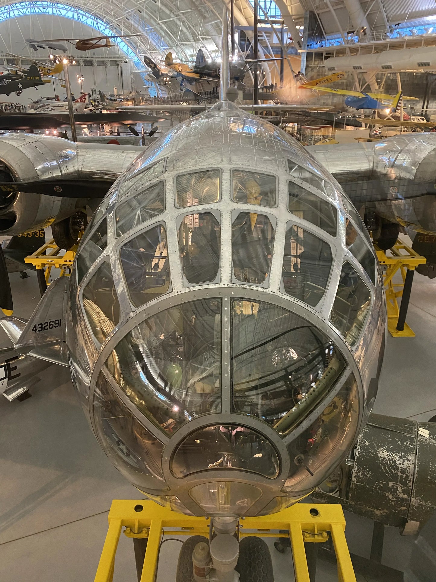 Enola Gay print signed by pilot Col. Paul Tibbets, navigator Capt. Theodore "Dutch" Van Kirk, and bombardier Maj. Thomas Ferebee — Framed