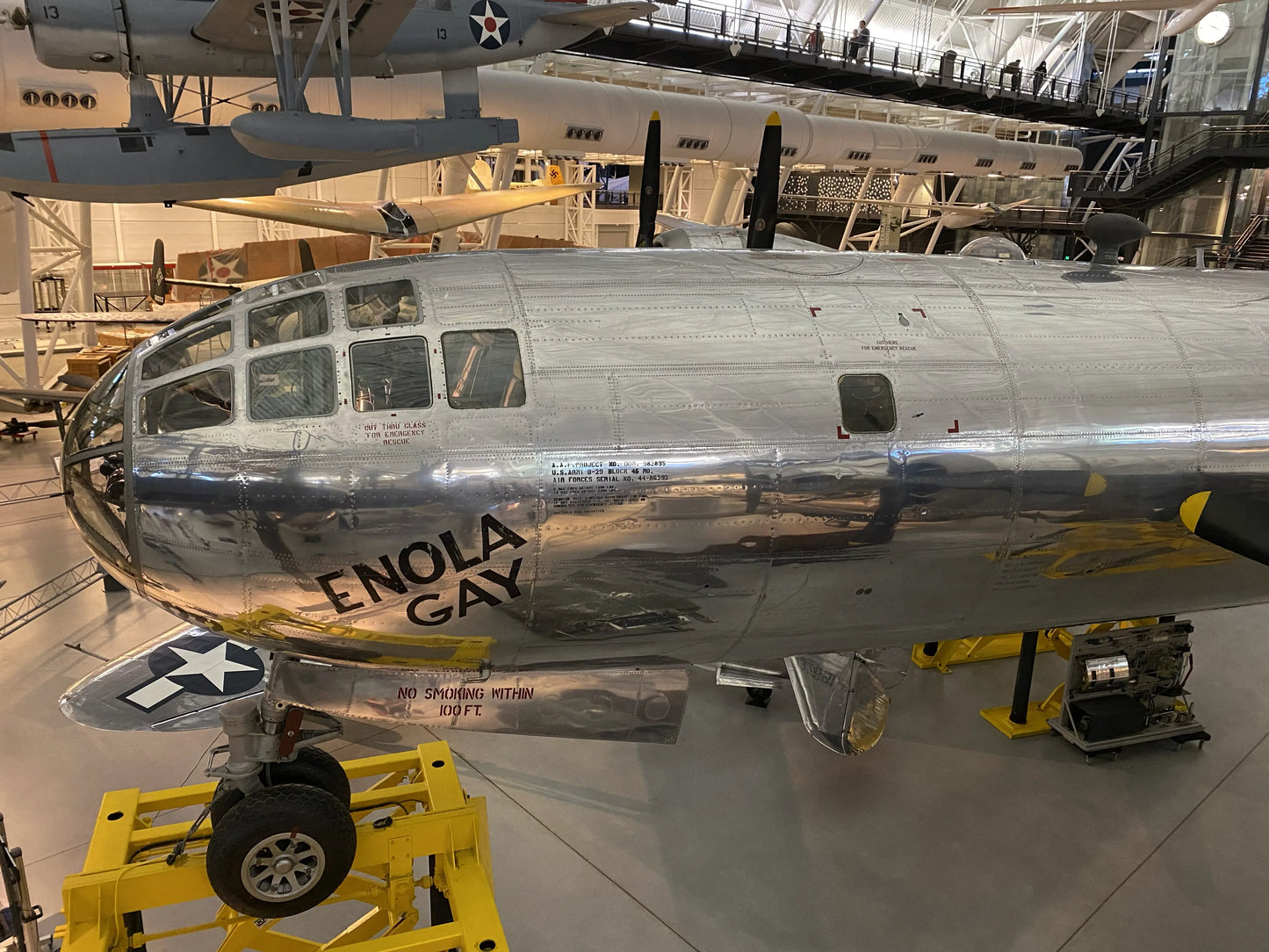 Enola Gay print signed by pilot Col. Paul Tibbets, navigator Capt. Theodore "Dutch" Van Kirk, and bombardier Maj. Thomas Ferebee — Framed