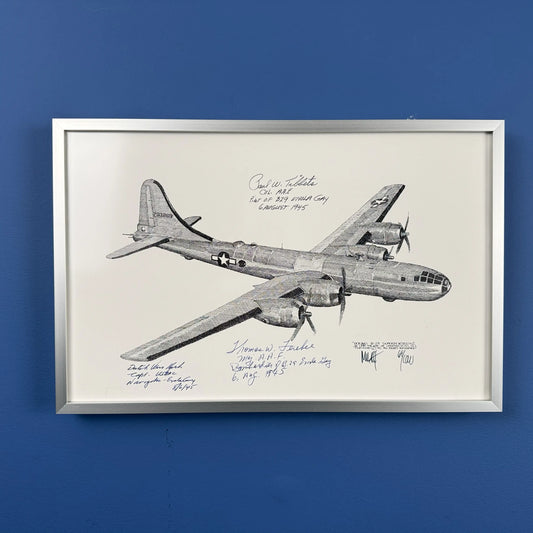 "Enola Gay" print signed individually by the crew — Hiroshima mission — Framed from The History List Store.