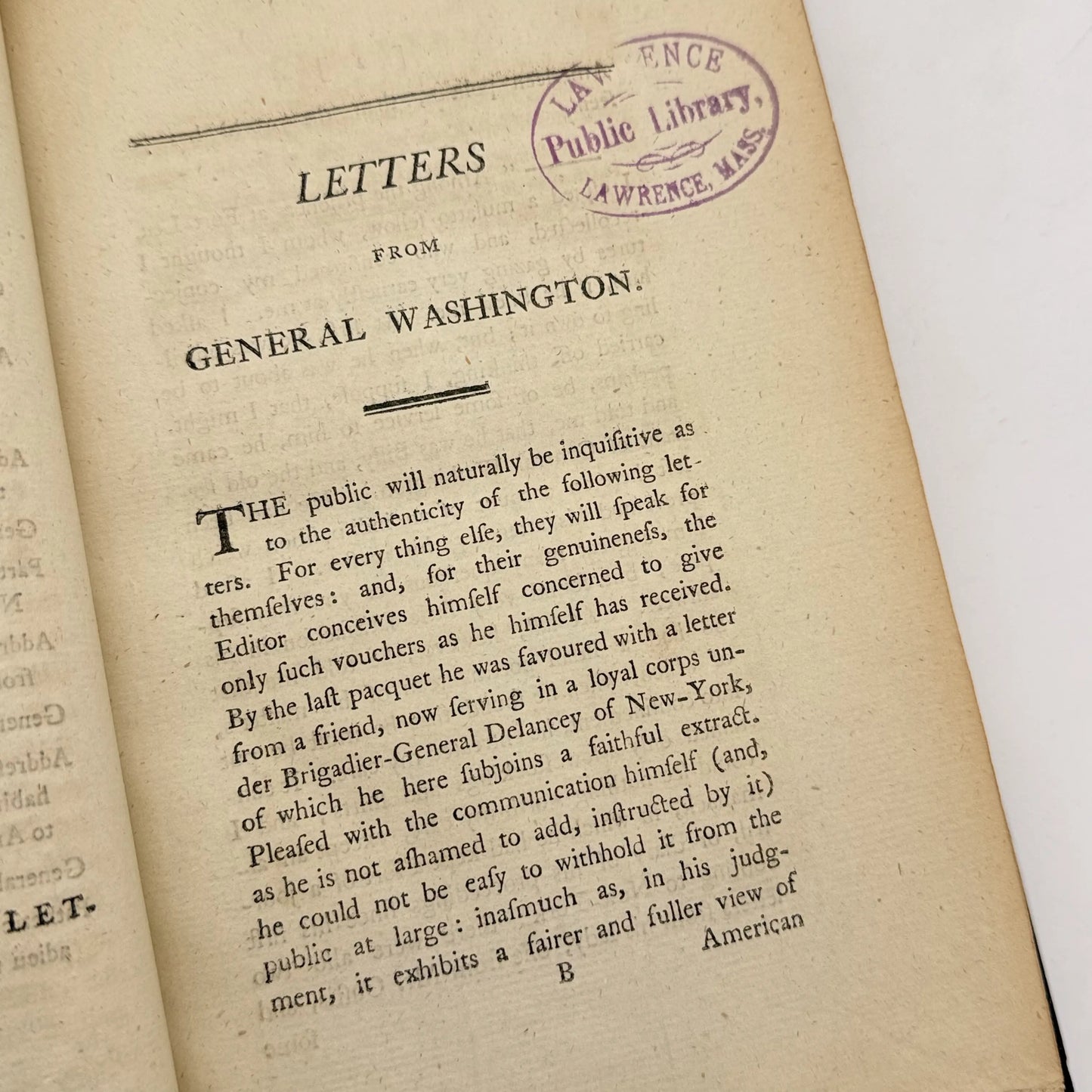 "Epistles Domestic, Confidential, and Official, from General Washington" — 1796