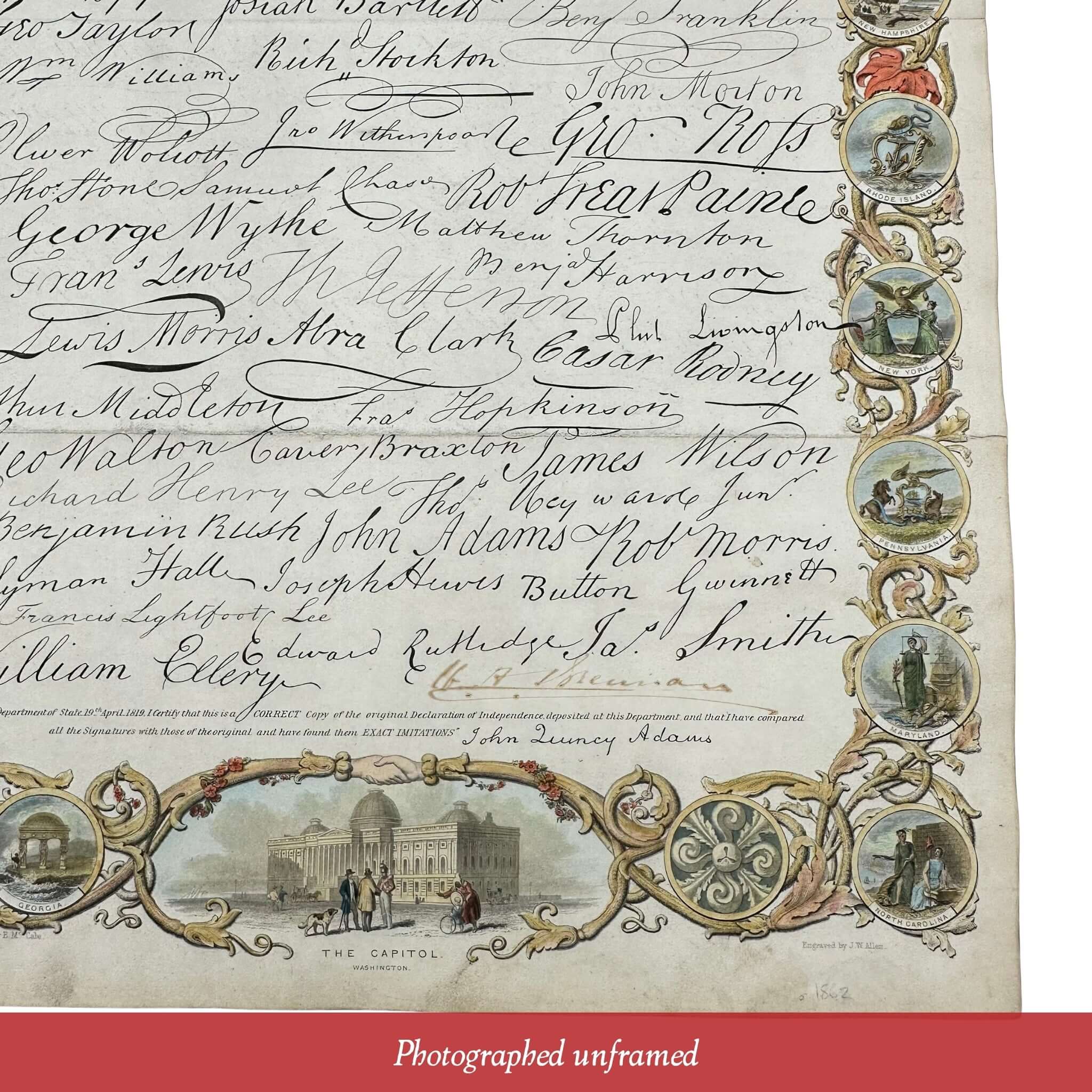Declaration With Signatures All the Signatures of the Signers to the Declaration of Independence ...