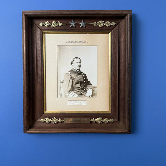U.S. Navy's First Admiral, David G. Farragut, with photo and signature — Framed