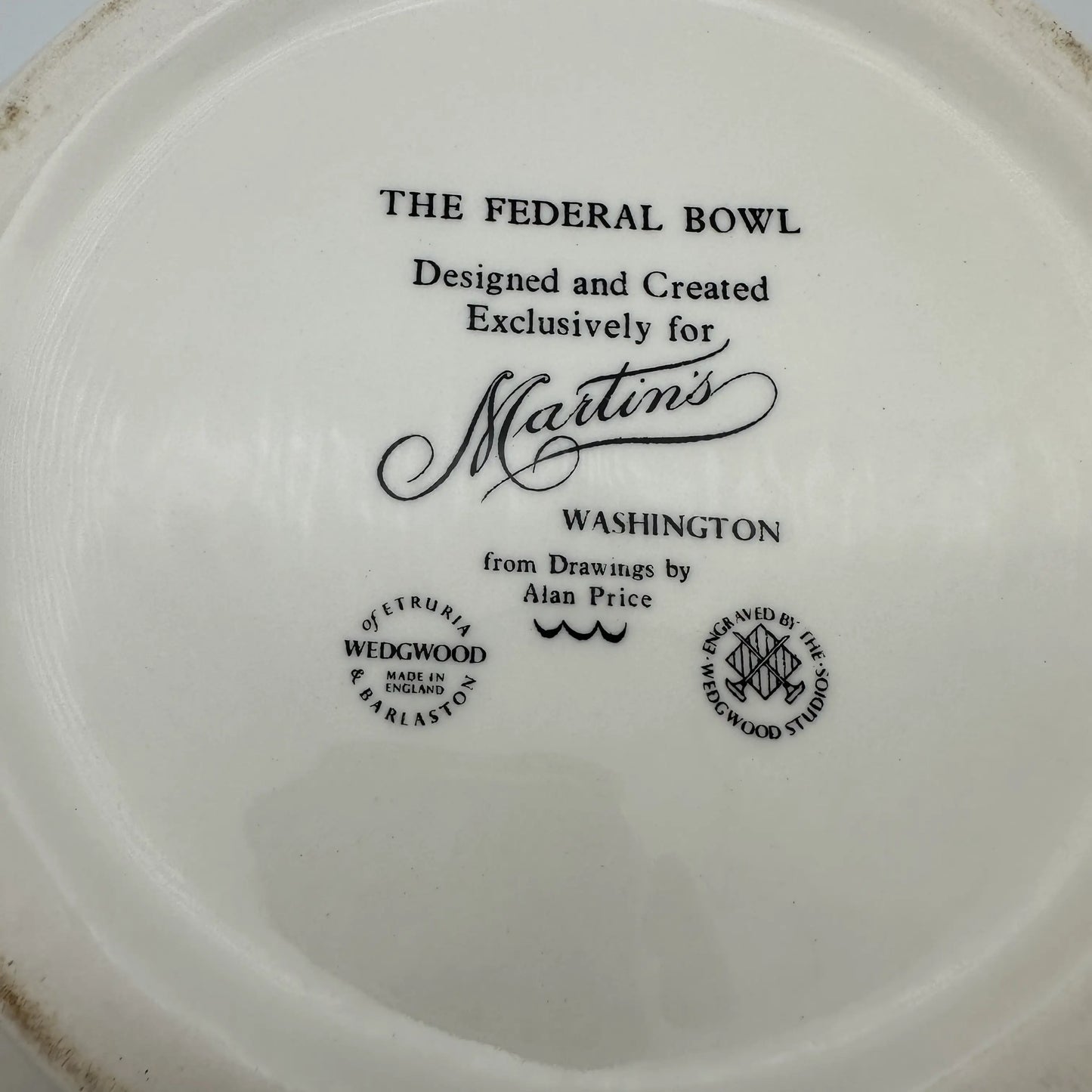 The Federal Bowl — Wedgwood — With Washington, Jefferson, Lincoln, and our nation's capital