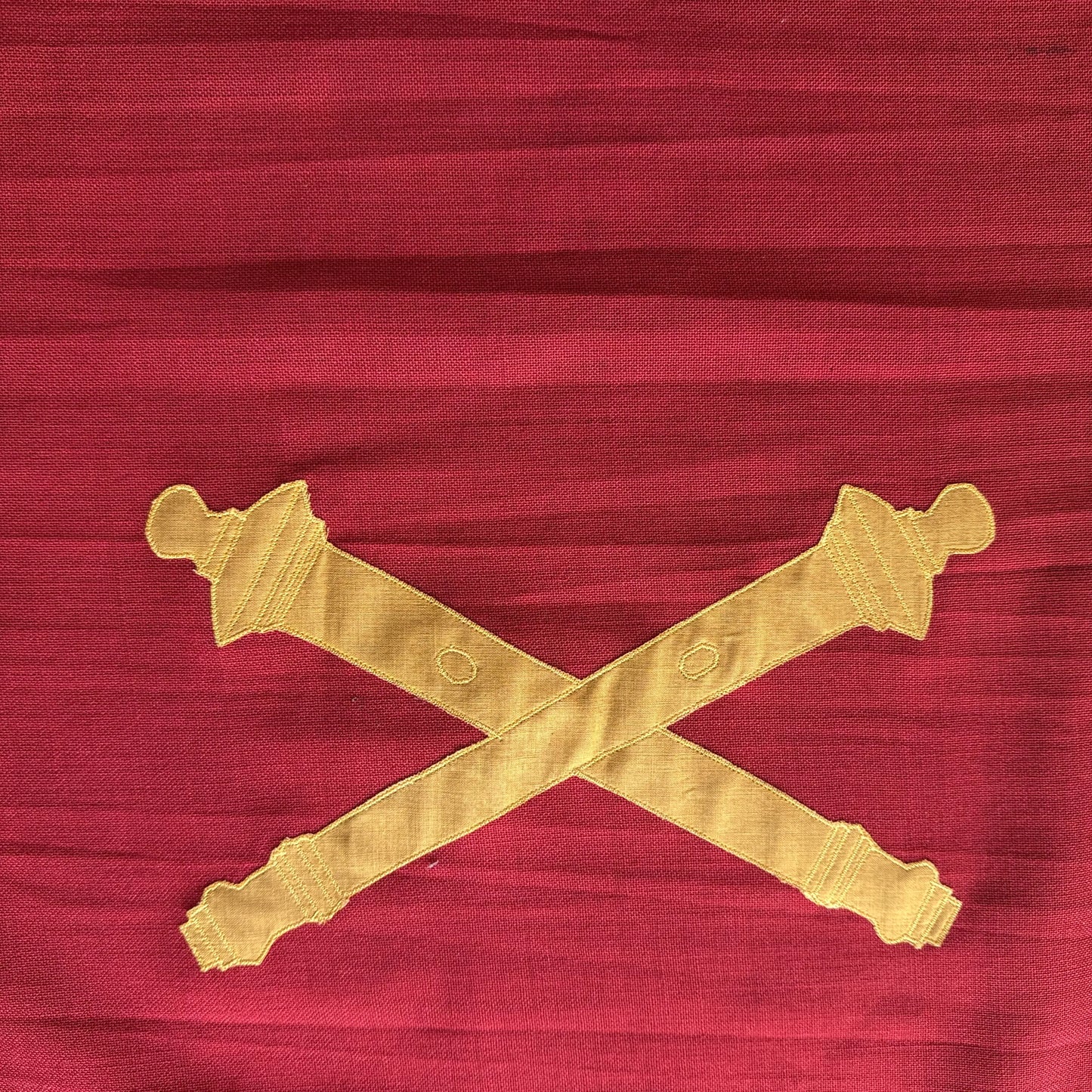 Guidon flag — Field artillery — Red with gold cannon — 20" x 28"