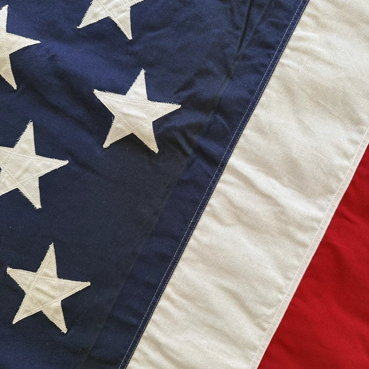 50 Star Flag with sewn stars and stripes — Valley Forge Flag Co. — "Best" — 100% cotton-bunting