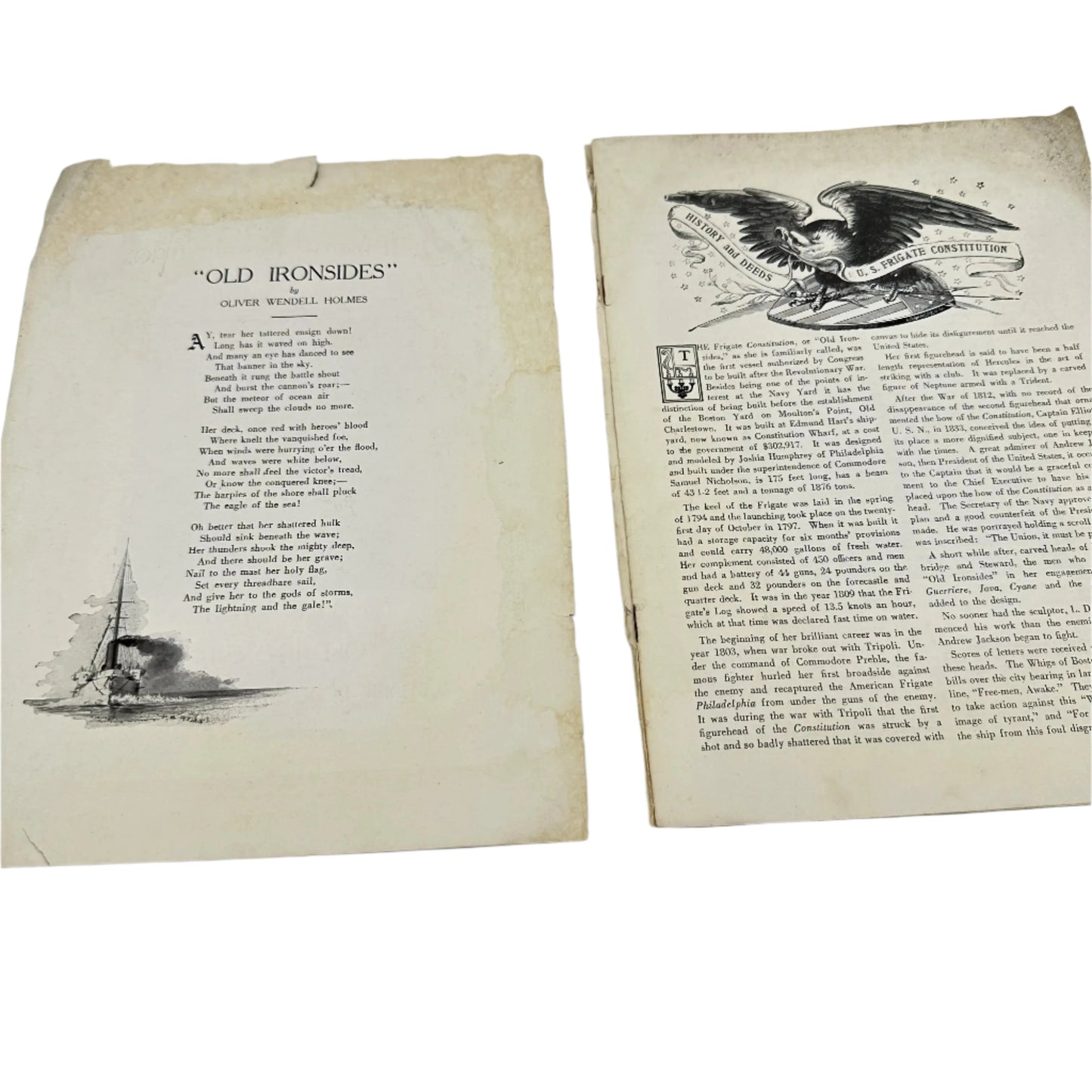 Four pamphlets about USS Constitution and the US Navy — Appear to be from the early 1900s