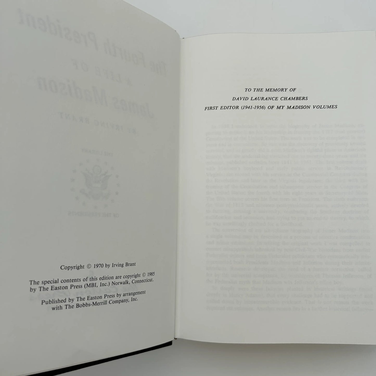 The Fourth President: A Life of James Madison - Irving Brant - Leather-bound, gilt-edged Easton Press edition 15