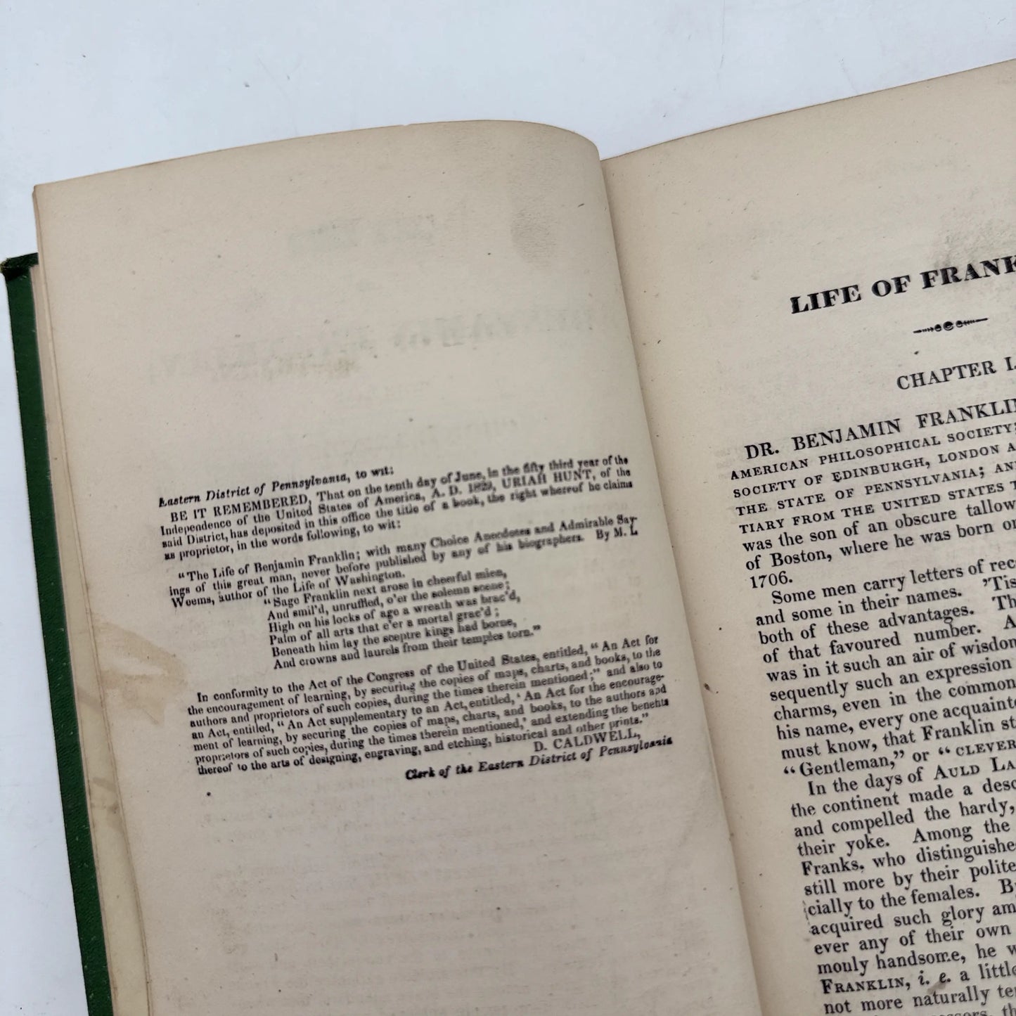 "Life of Franklin" by Mason Locke Weems — 1873