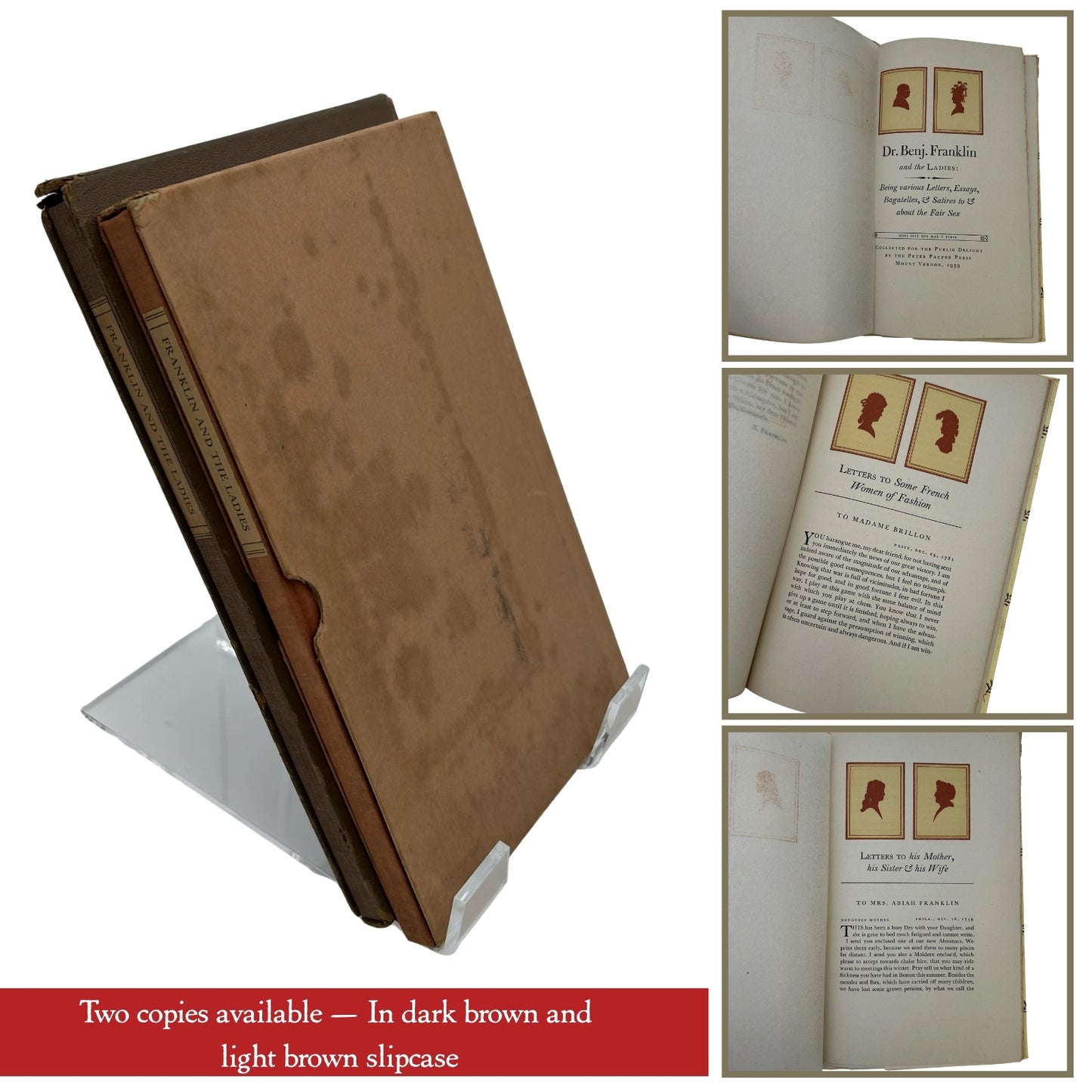 "Dr. Benj. Franklin and the Ladies: Being Various Letters, Essays, Bagatelles, & Satires to & About the Fair Sex" — Two available