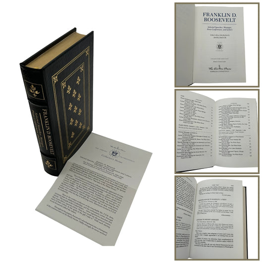 "Franklin D. Roosevelt: Selected Speeches, Messages, Press Conference, and Letters" Edited by Basil Rauch — Leather-bound, gilt-edged Easton Press edition