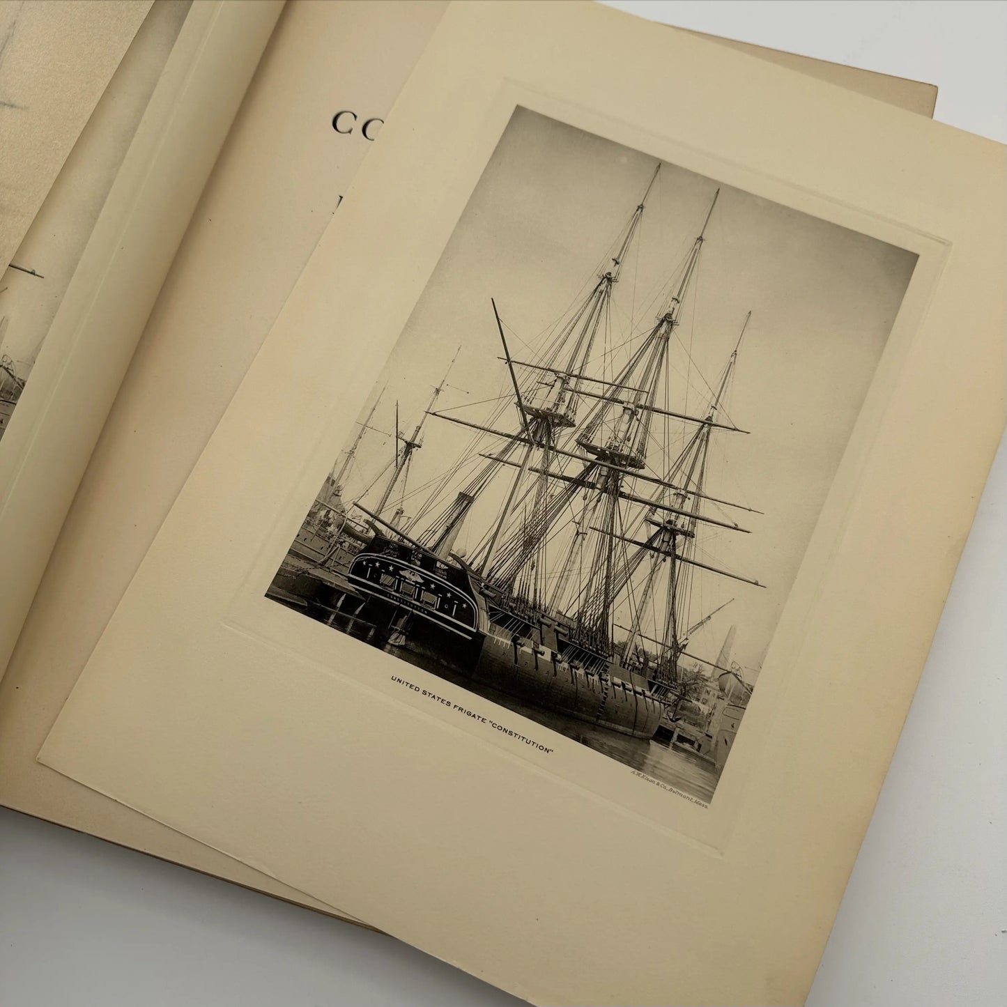 "The Frigate Constitution And Other Historic Ships" — No. 23 of 97 copies —  With wood from USS Constitution