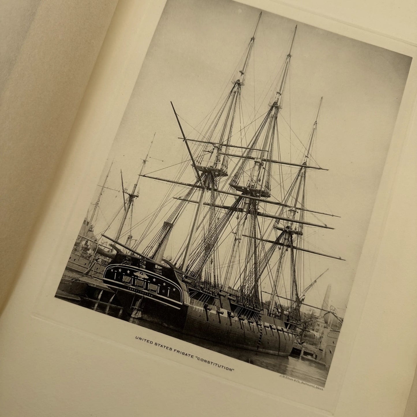 "The Frigate Constitution And Other Historic Ships" — No. 23 of 97 copies —  With wood from USS Constitution