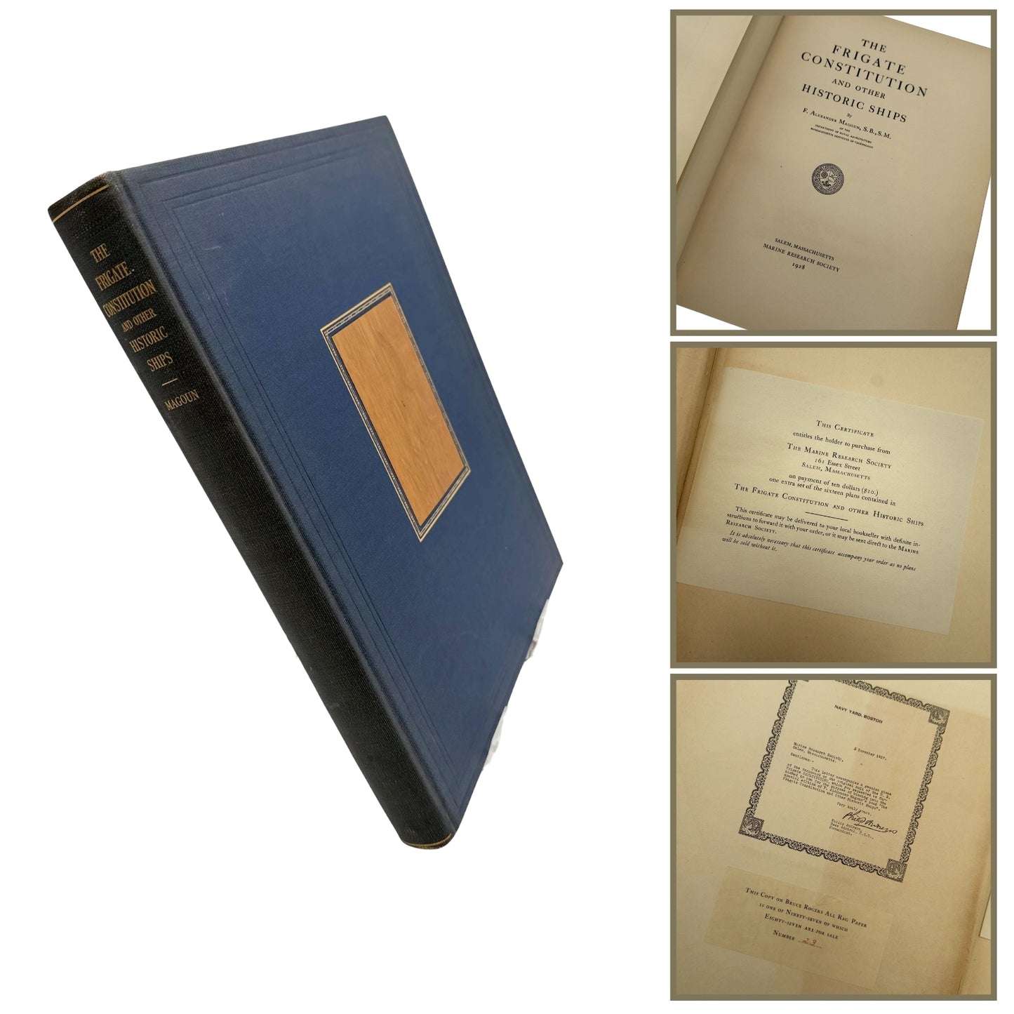 "The Frigate Constitution And Other Historic Ships" — No. 23 of 97 copies —  With wood from USS Constitution