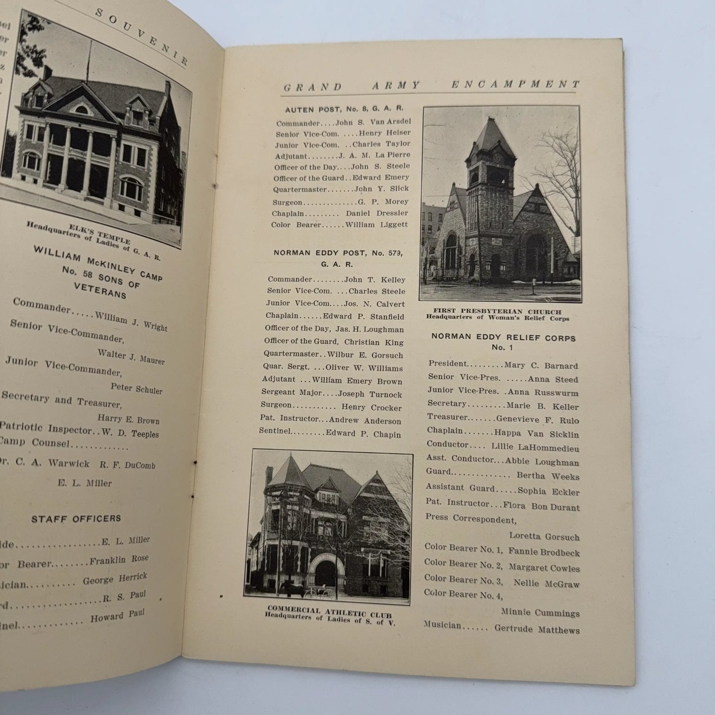 Civil War G.A.R. Reunion, Encampment, and Dinner Publications, along with some rosters