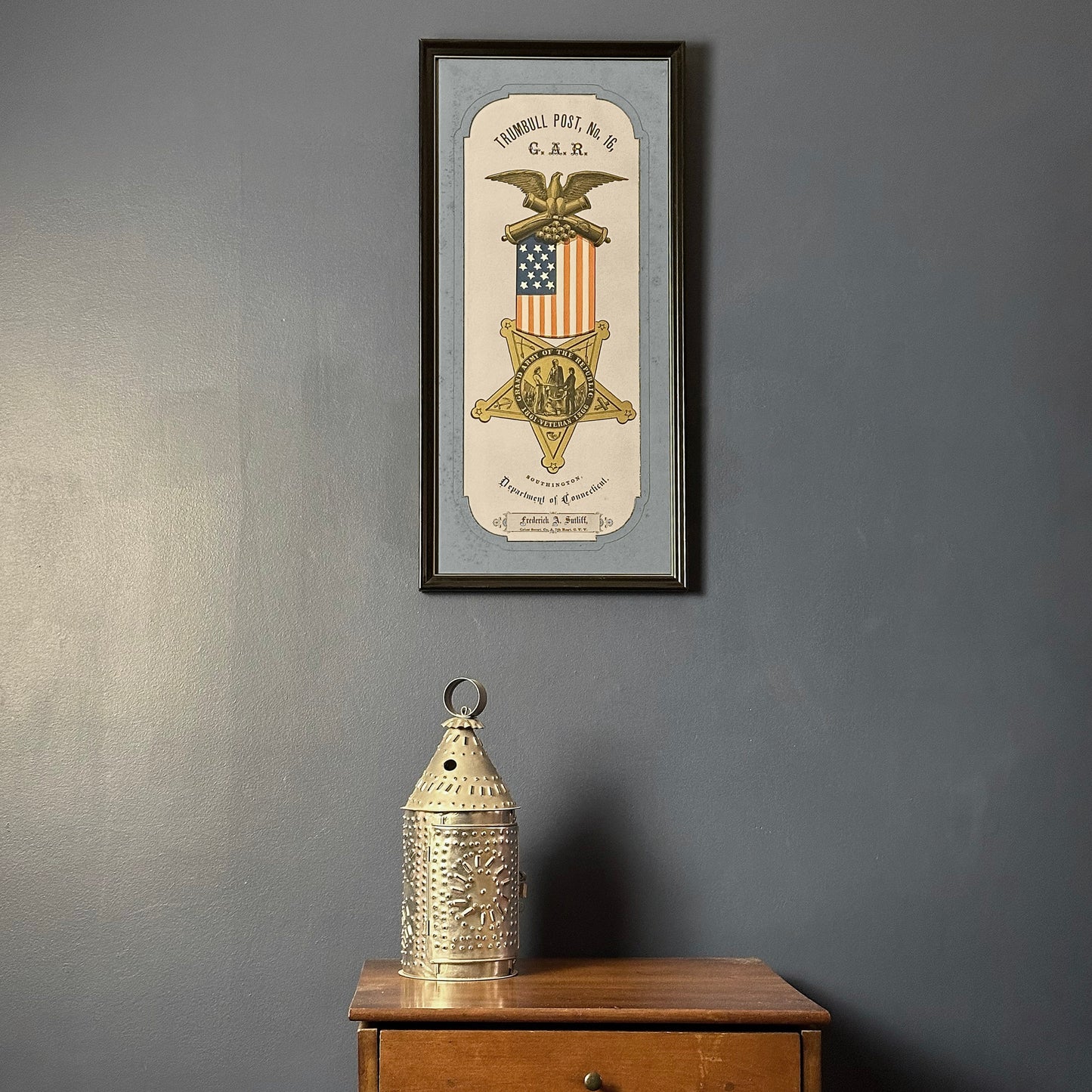 Civil War Grand Army of the Republic Trumbull Post, No. 16 — In black frame
