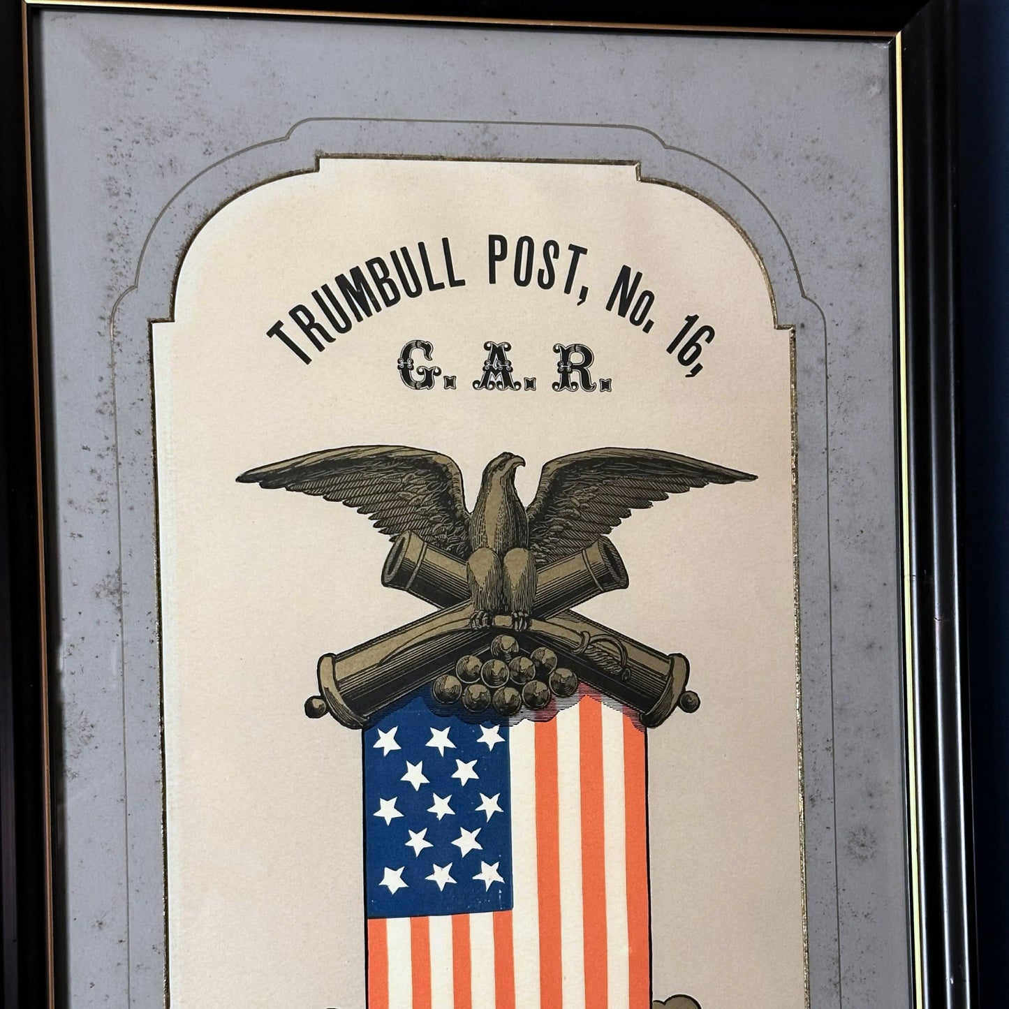 Civil War Grand Army of the Republic Trumbull Post, No. 16 — In black frame