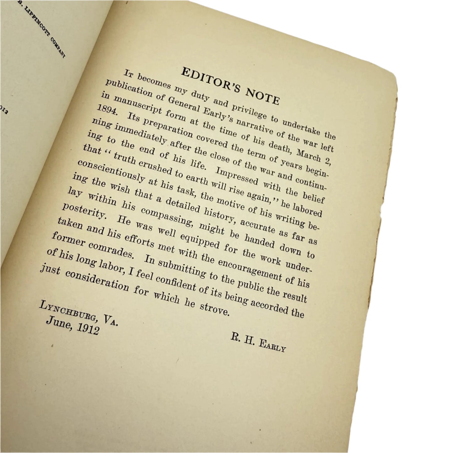 1912 "General Jubal Anderson Early: Autobiographical Sketch and Narrative of the War Between the States"