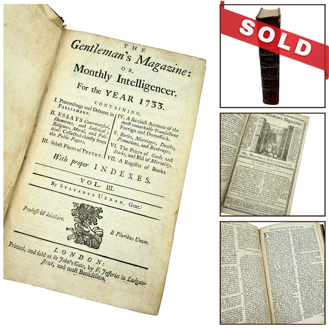 "The Gentleman's Magazine or Monthly Intelligencer for the Year 1733"