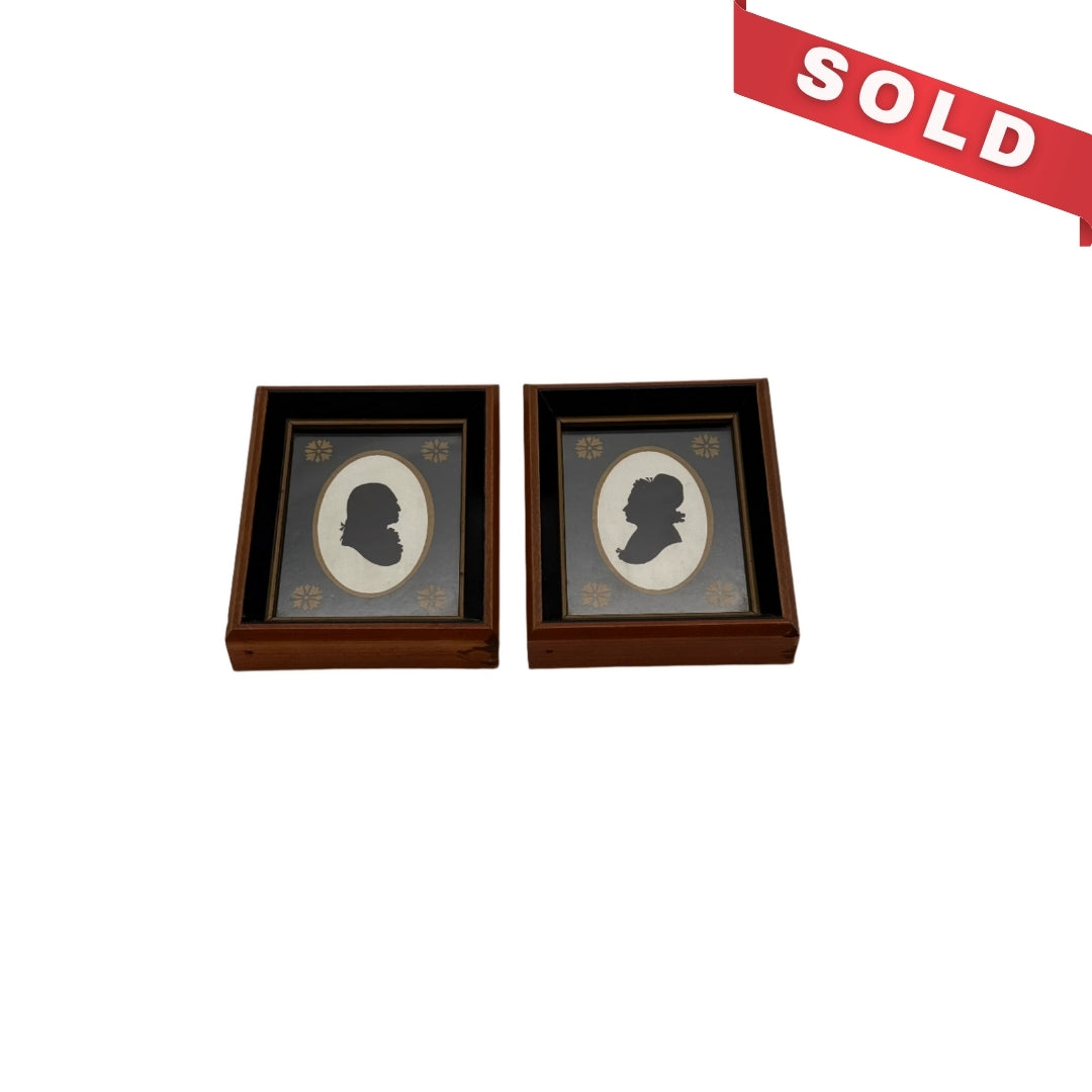 Framed George and Martha Washington Silhouettes — Wallace Nutting — c.1920's