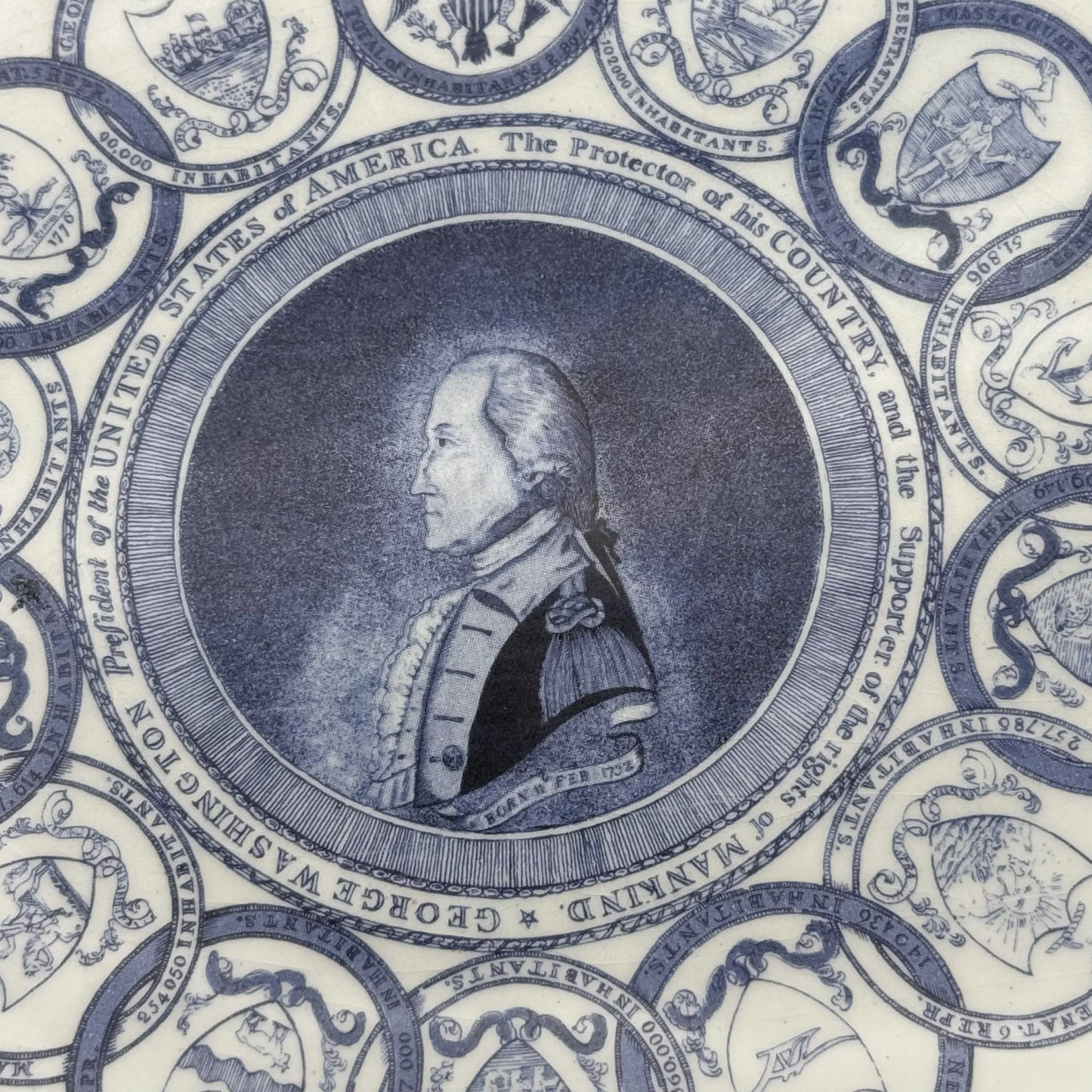 George Washington Bicentennial Small Platter with State Seals — 1976