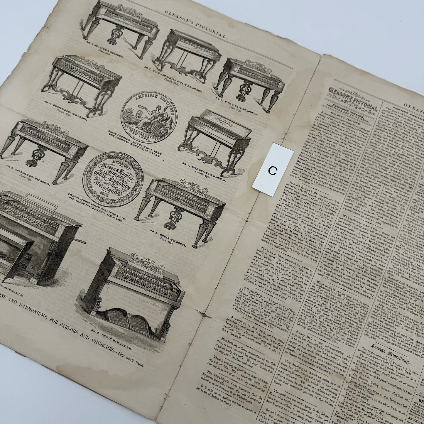 "Gleason's Pictorial Drawing-Room Companion" and "Harper's Weekly, A Journal of Civilization" — 1853 - 1867