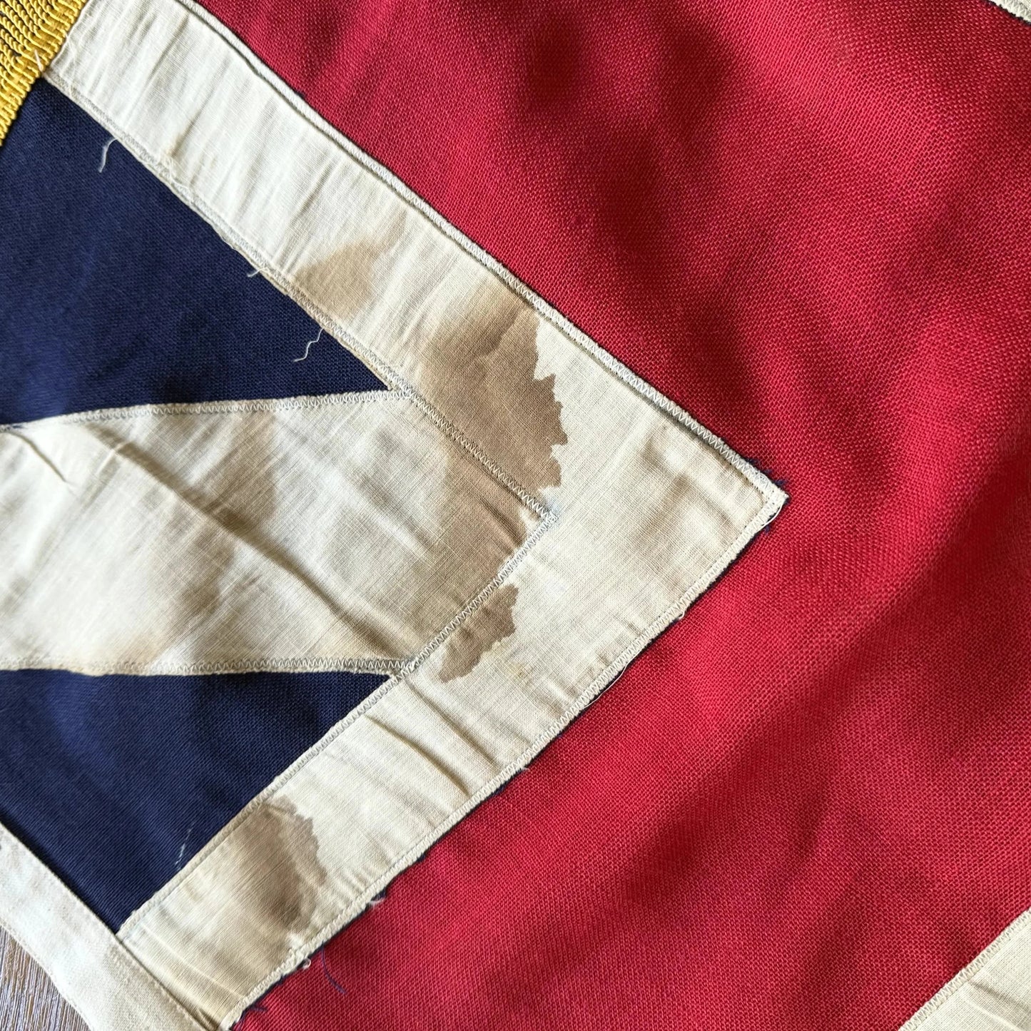 Grand Union display flag with gold fringe — 4' x 6' — Wool — Made by Annin