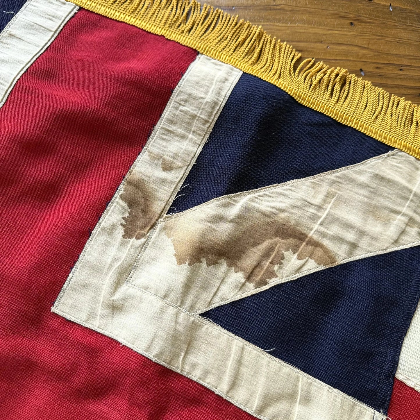 Grand Union display flag with gold fringe — 4' x 6' — Wool — Made by Annin