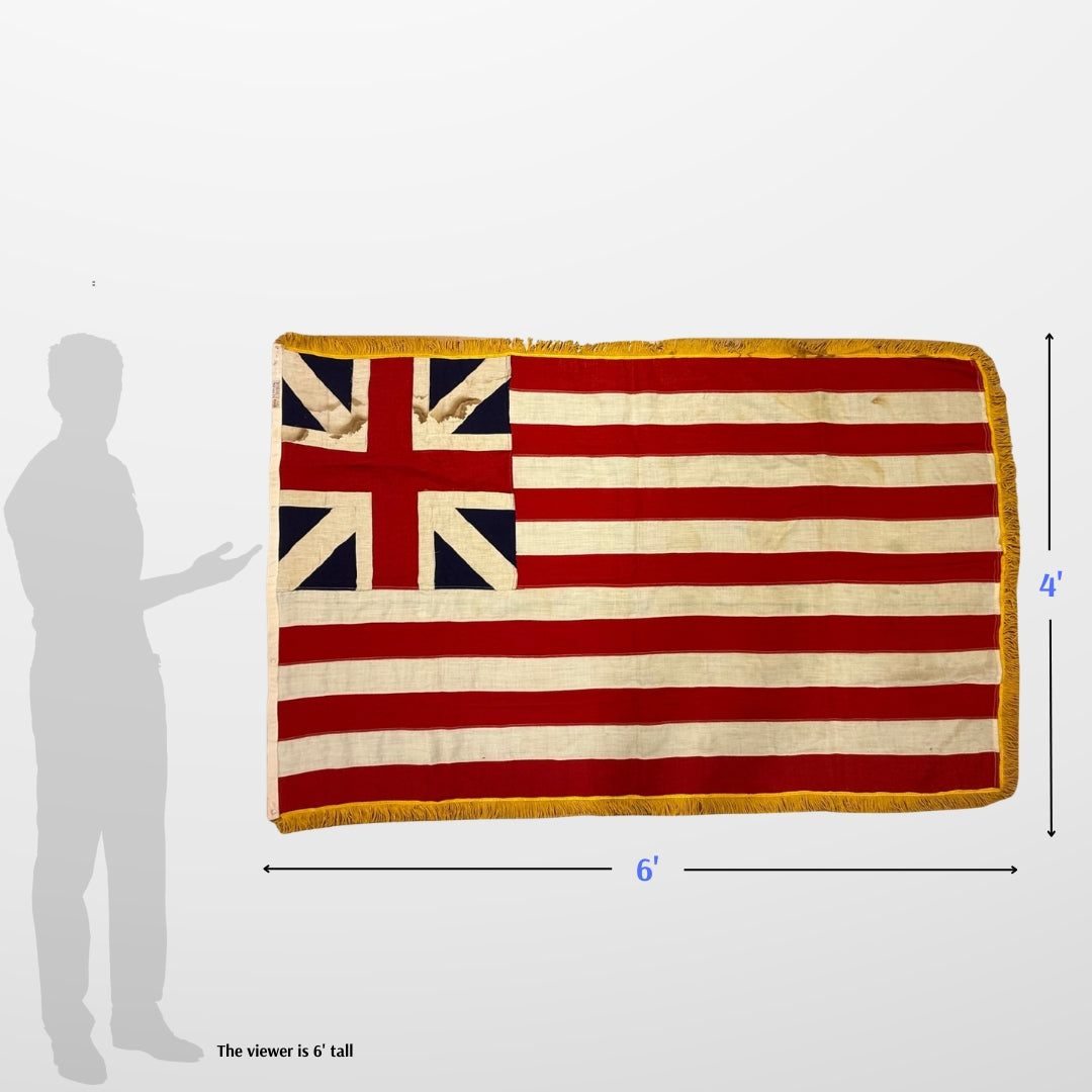Grand Union display flag with gold fringe — 4' x 6' — Wool — Made by Annin