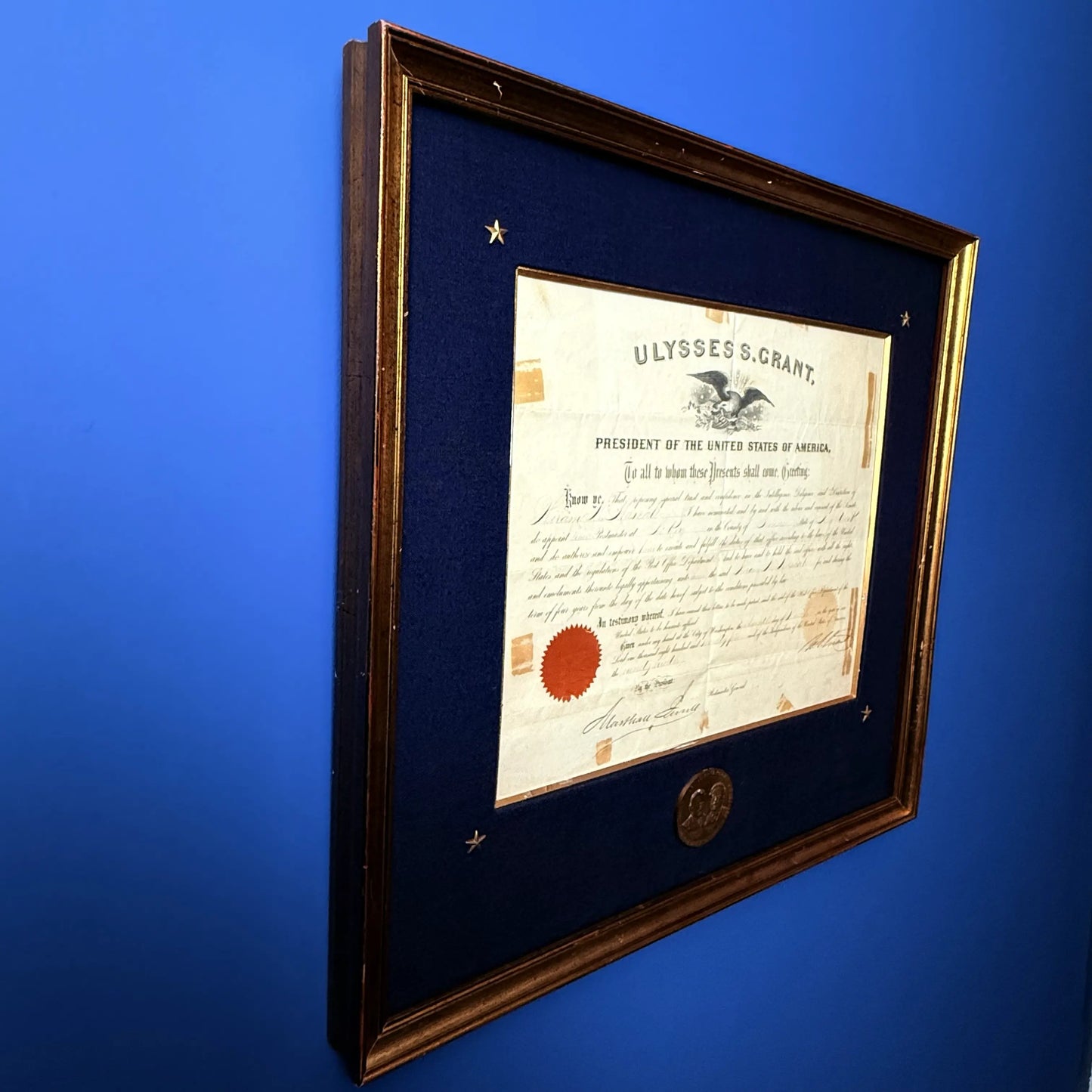 1875 Presidential Appointment Signed by Ulysses S. Grant