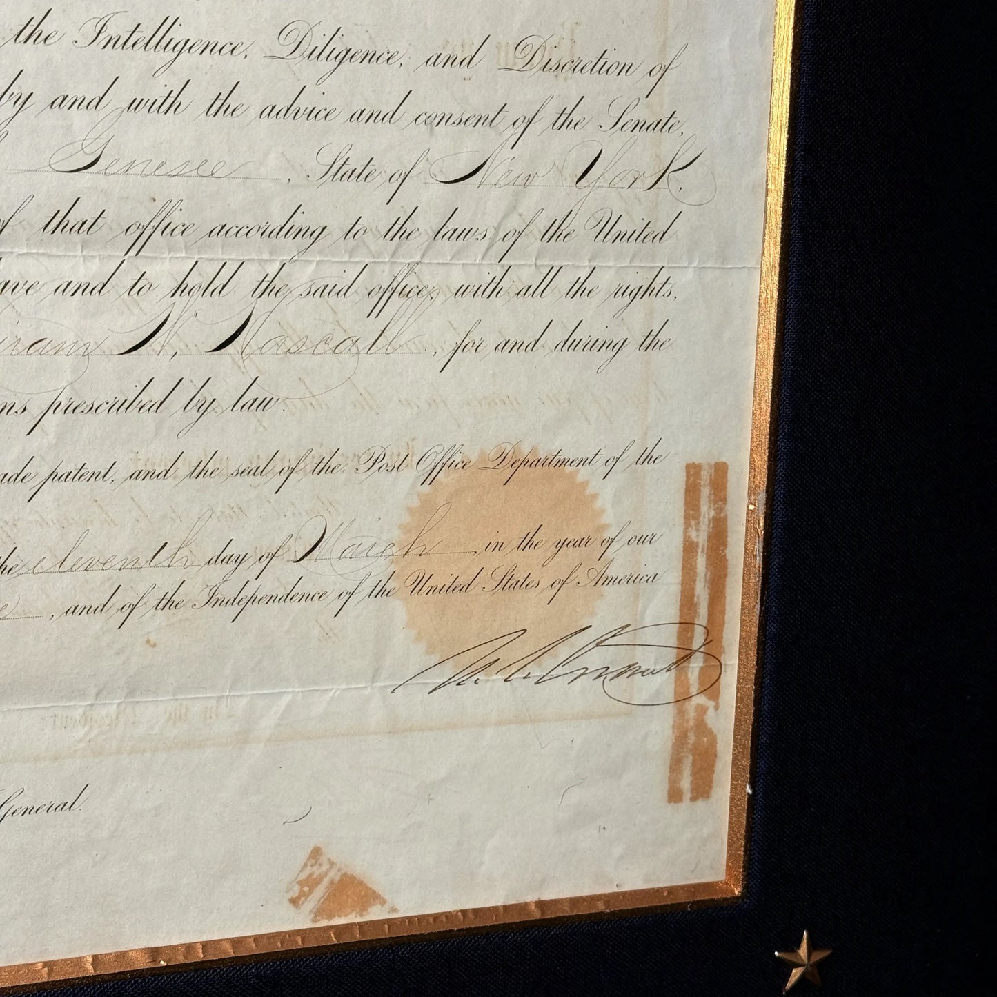 1875 Presidential Appointment Signed by Ulysses S. Grant