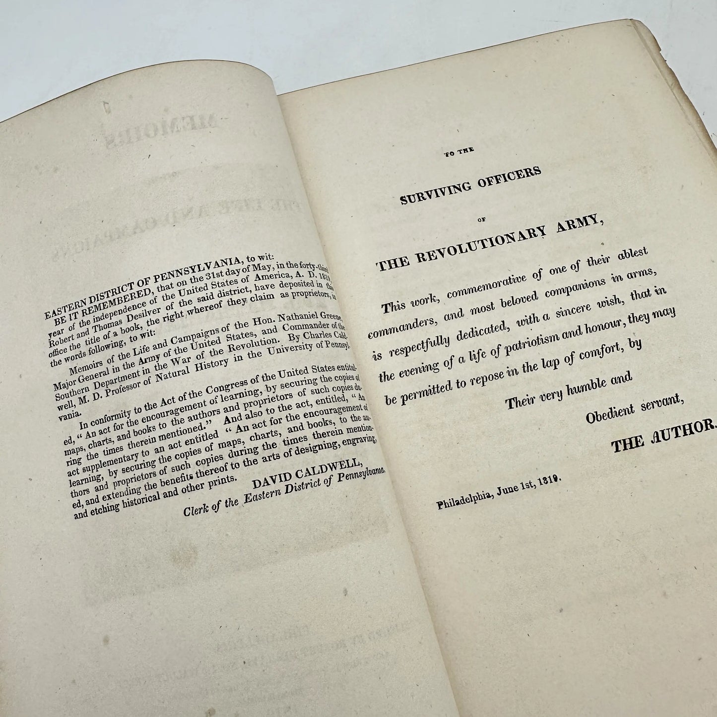 "Memoirs of the Life and Campaigns of the Hon. Nathaniel Greene" - 1819 - With 32 engraved portraits