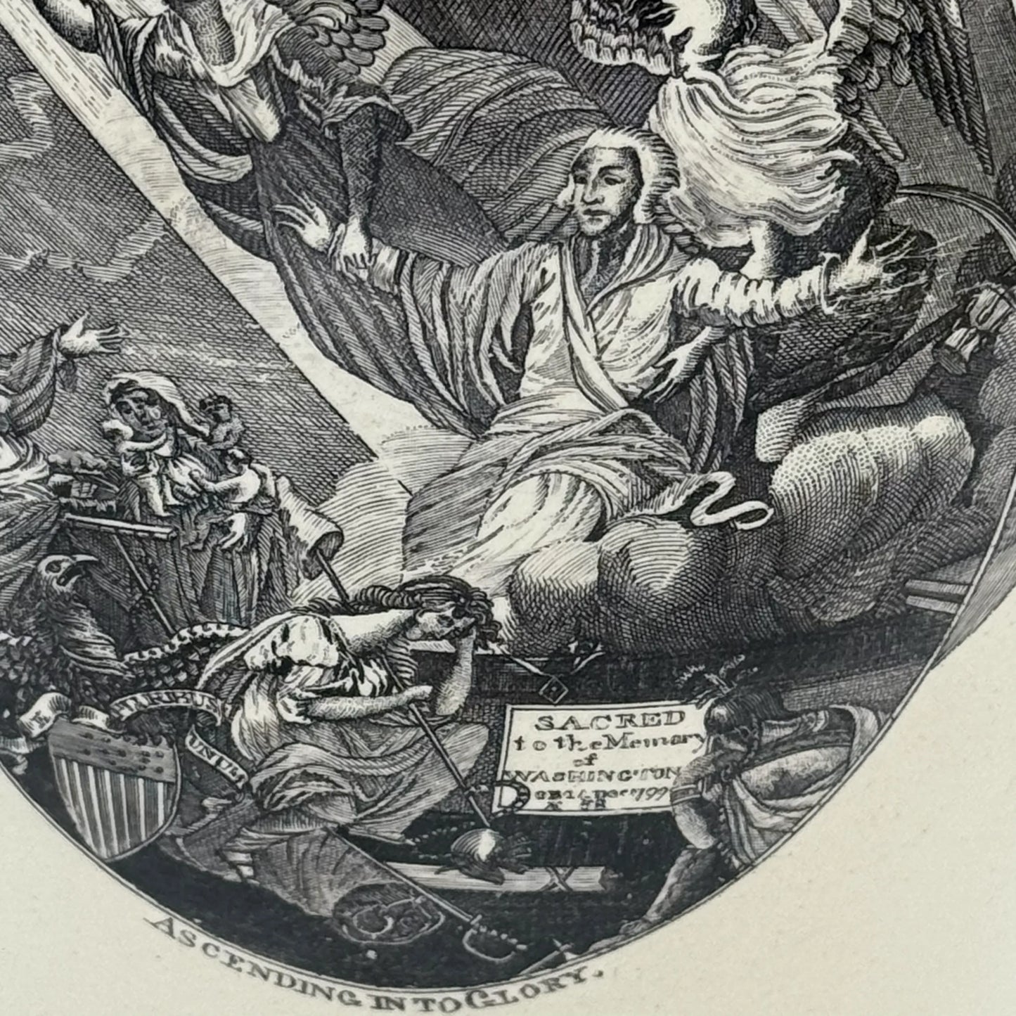 George Washington "Ascending Into Glory" Creamware Transfer Pitcher — c. 1800