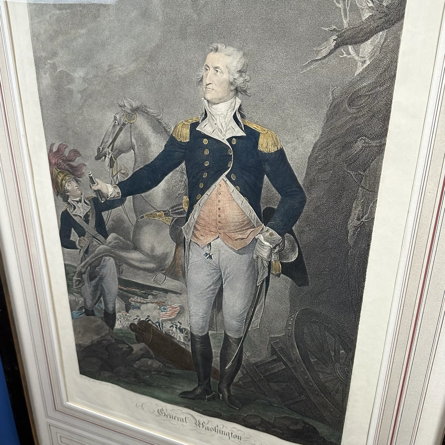 "General Washington at the Battle of Trenton," after John Trumbull