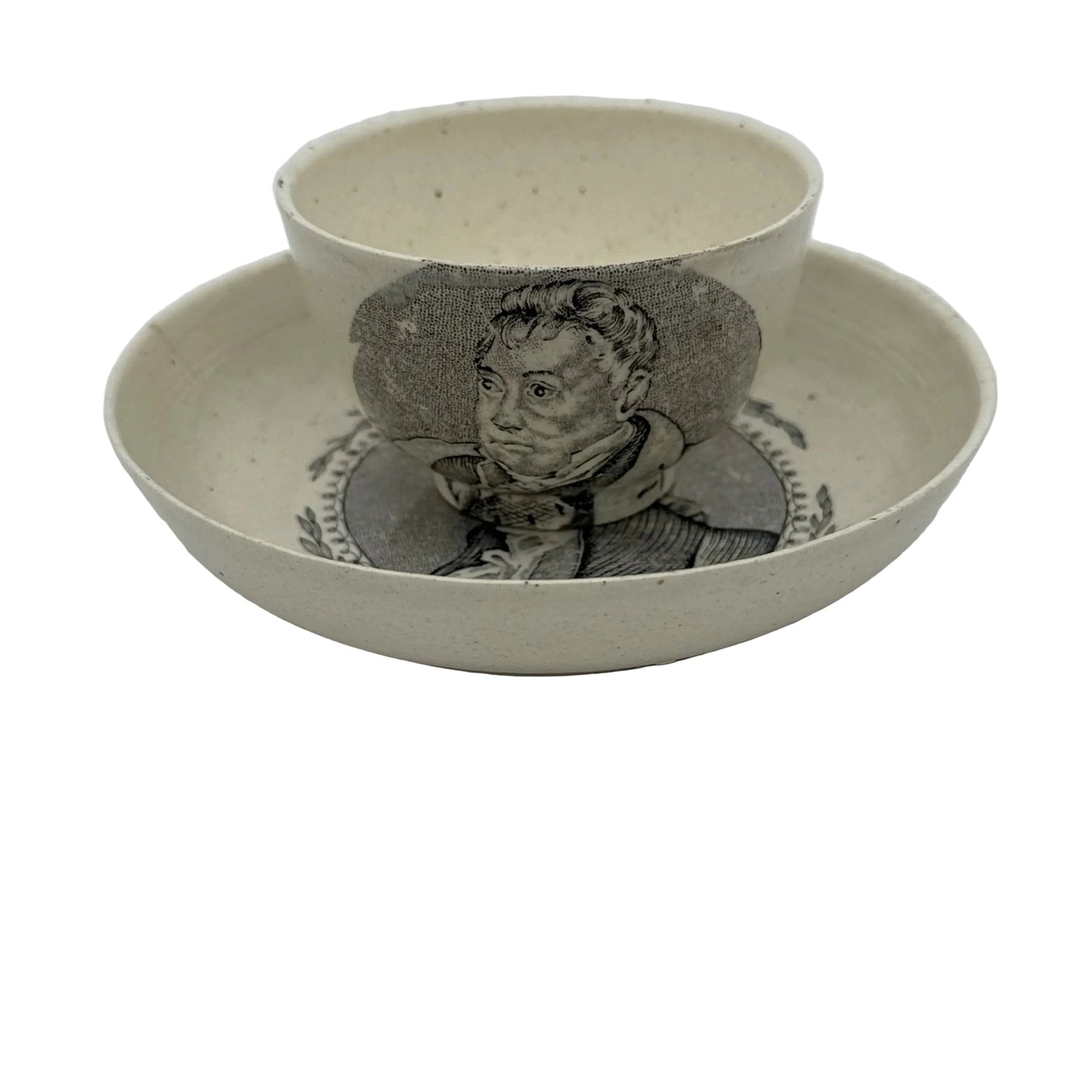 Washington and Lafayette Transferware Cup and Saucer