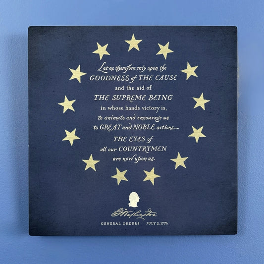 George Washington Metal Plaque with General Orders issued on July 2, 1776 — Only one ever made