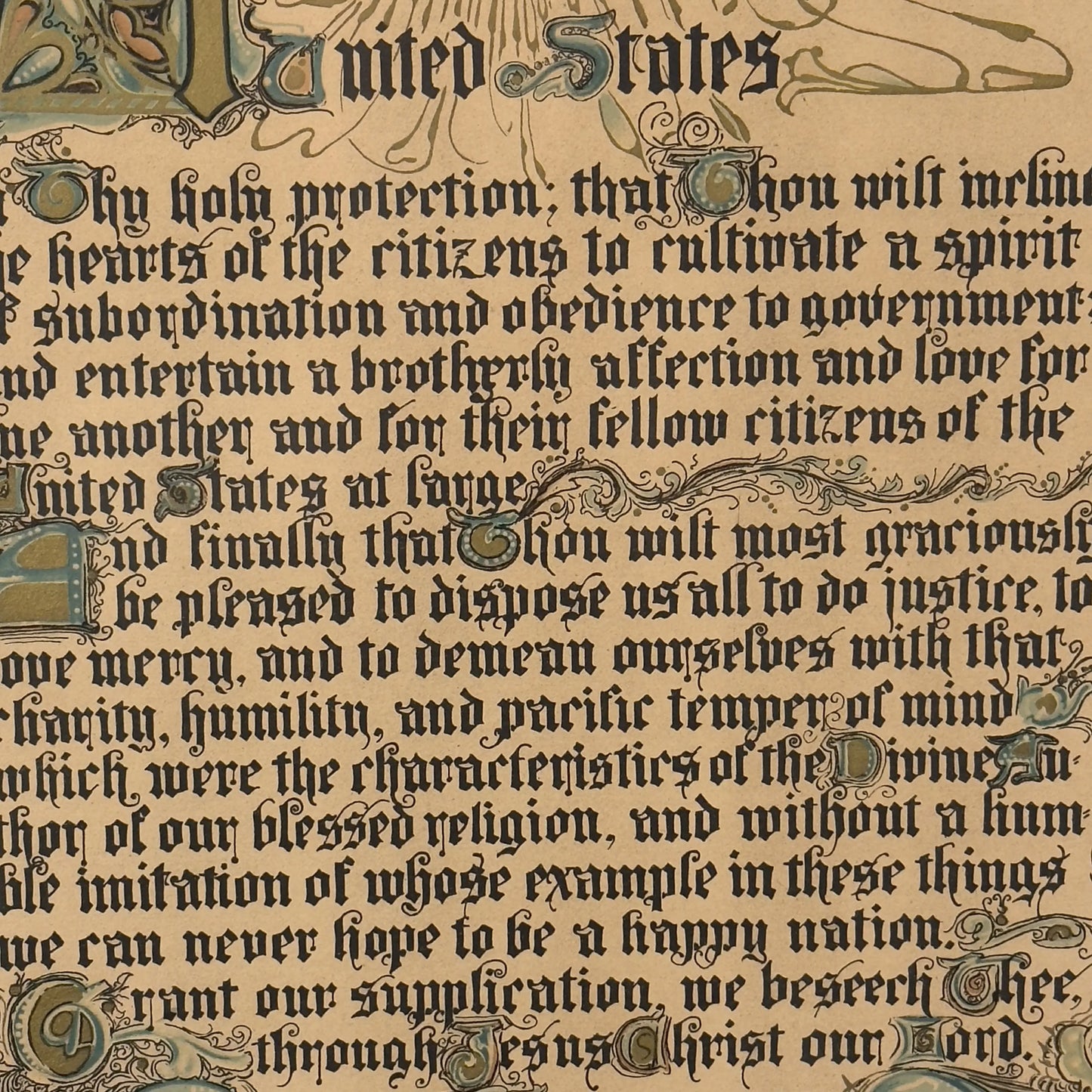 Washington's Prayer for United States of America — Framed
