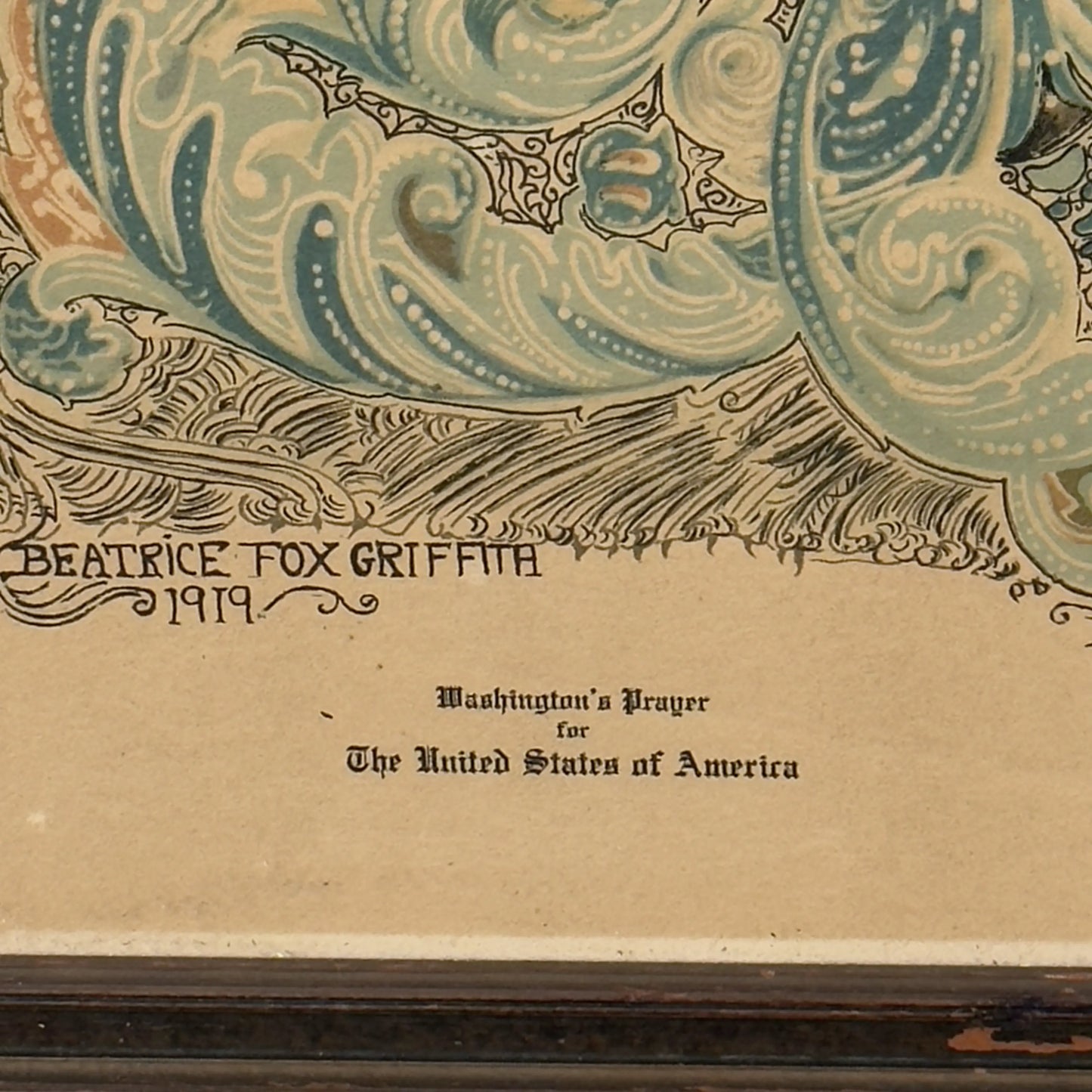 Washington's Prayer for United States of America — Framed