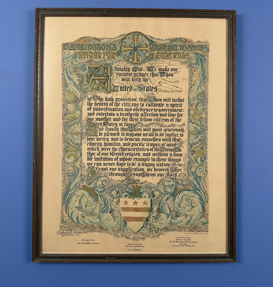 Washington's Prayer for United States of America — Framed