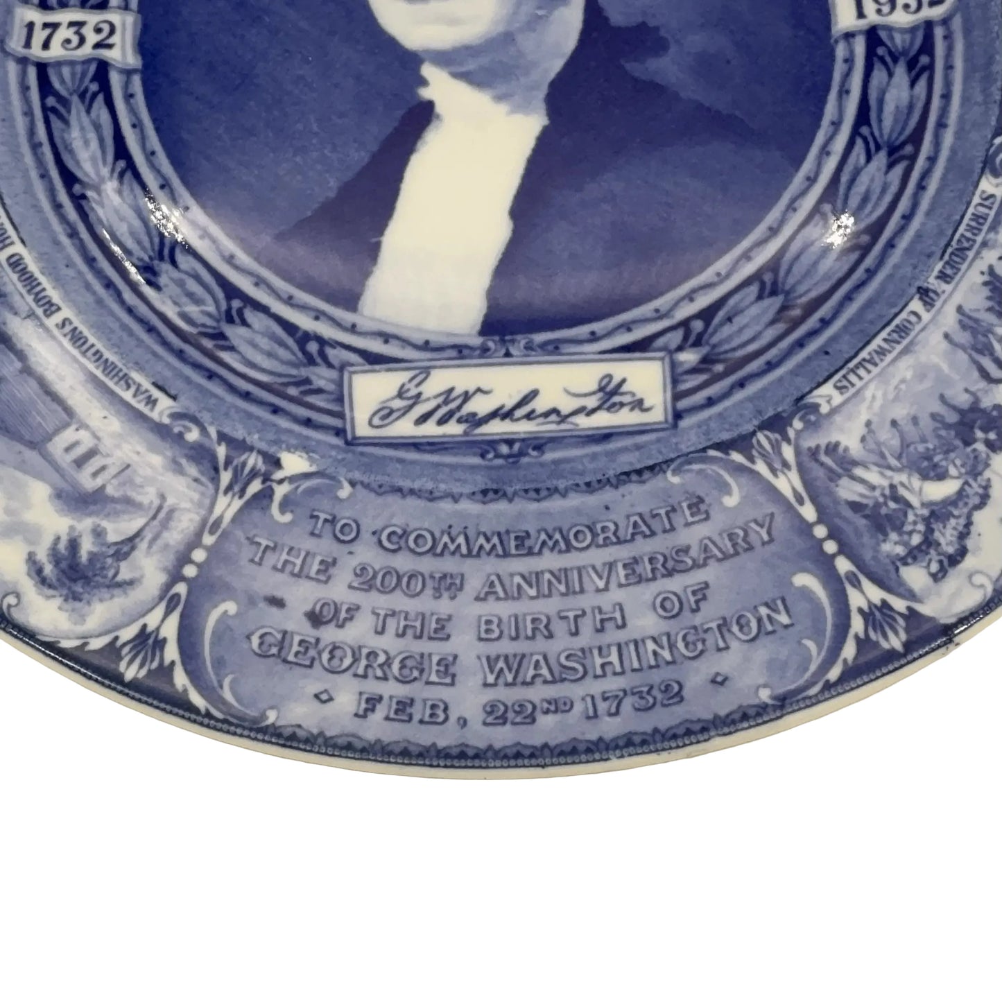 George Washington Bi-Centennial Memorial Plate — 1732 - 1932 — Lamberton Scammell
