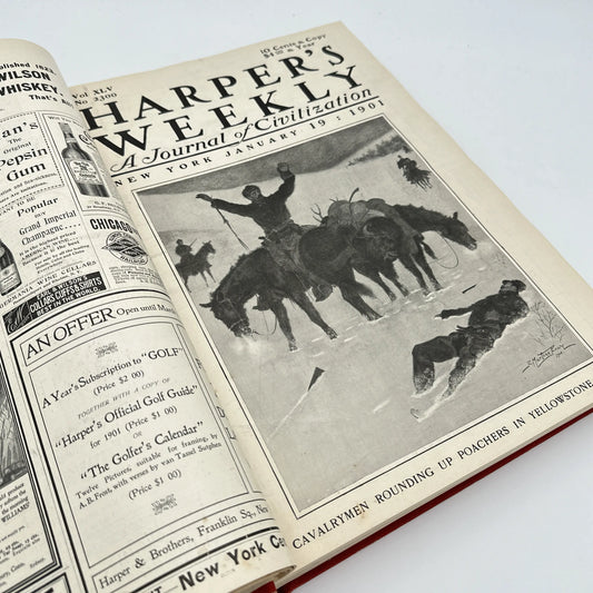 1901 "Harper's Weekly" from January to June in a large bound book — First edition