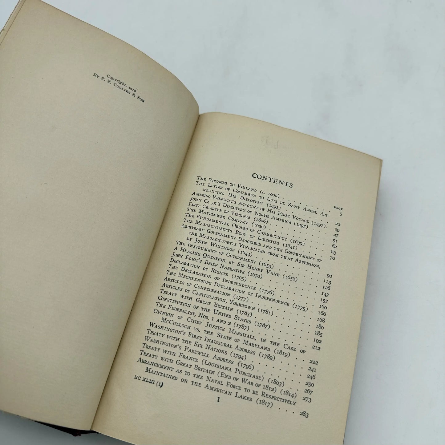 The Harvard Classics: American Historical Documents — Volume 43 — Edited by Charles W. Eliot